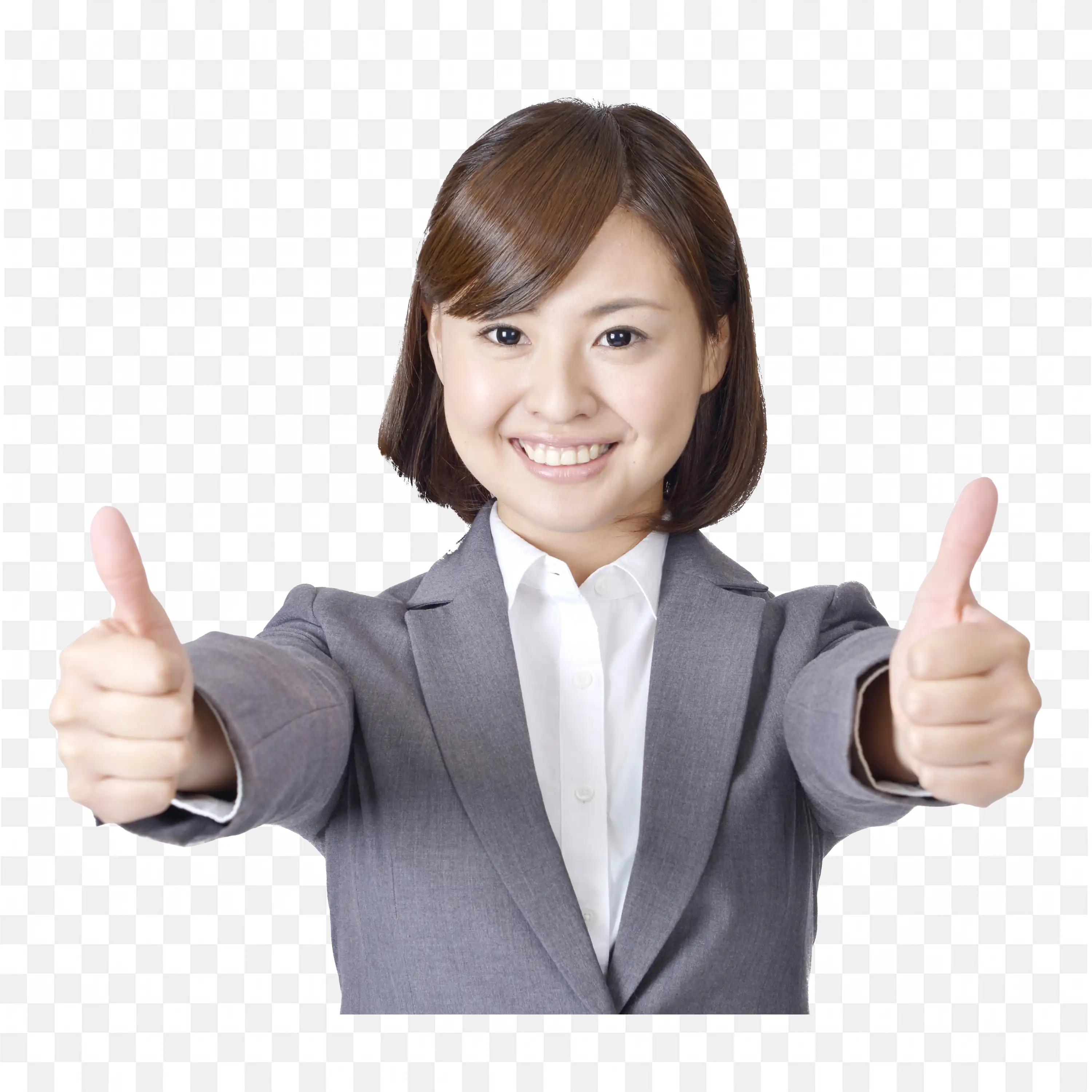 Businesswoman Giving a Double Thumbs Up Gesture Free Png