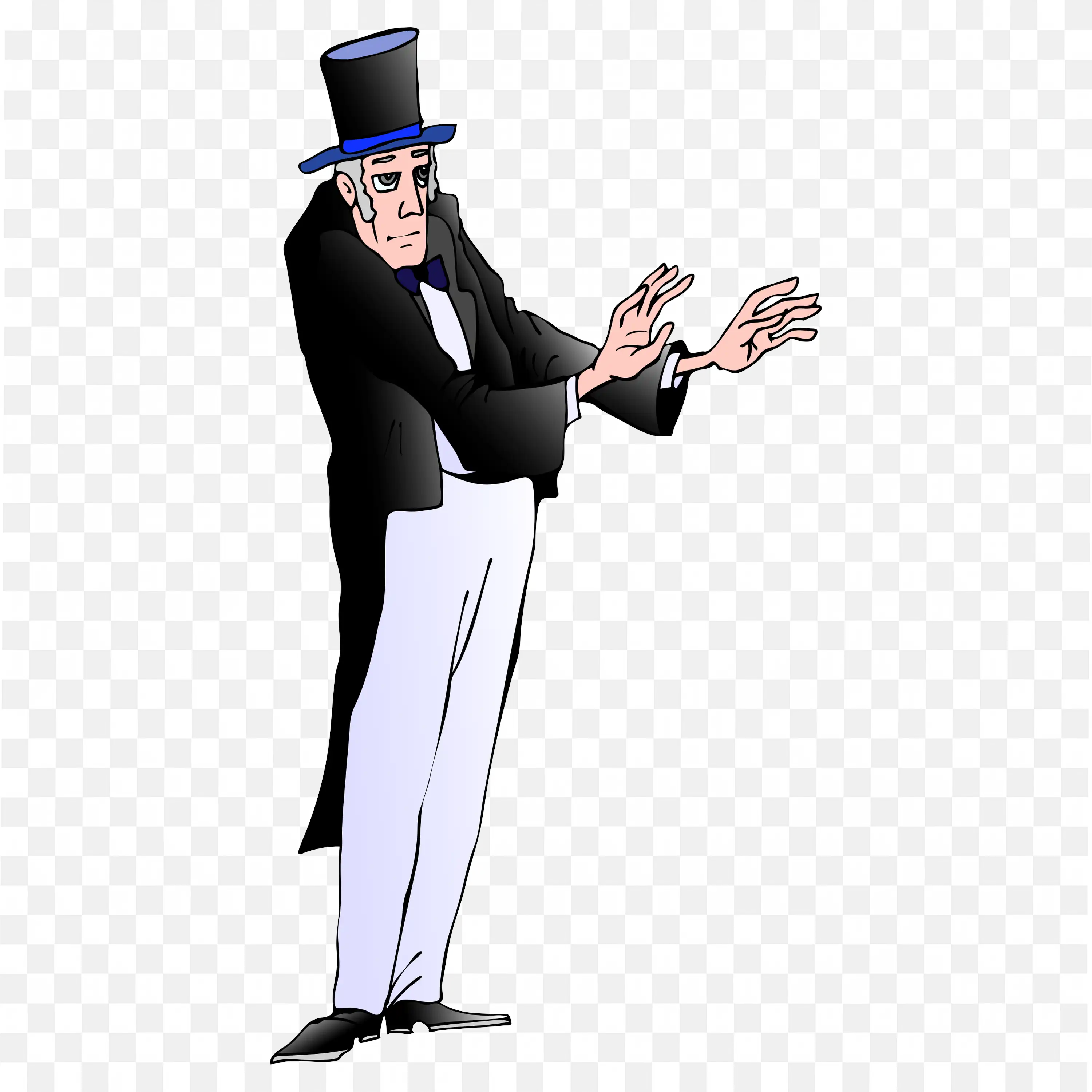 Download the Cartoon Conductor in Tuxedo Leading Orchestra