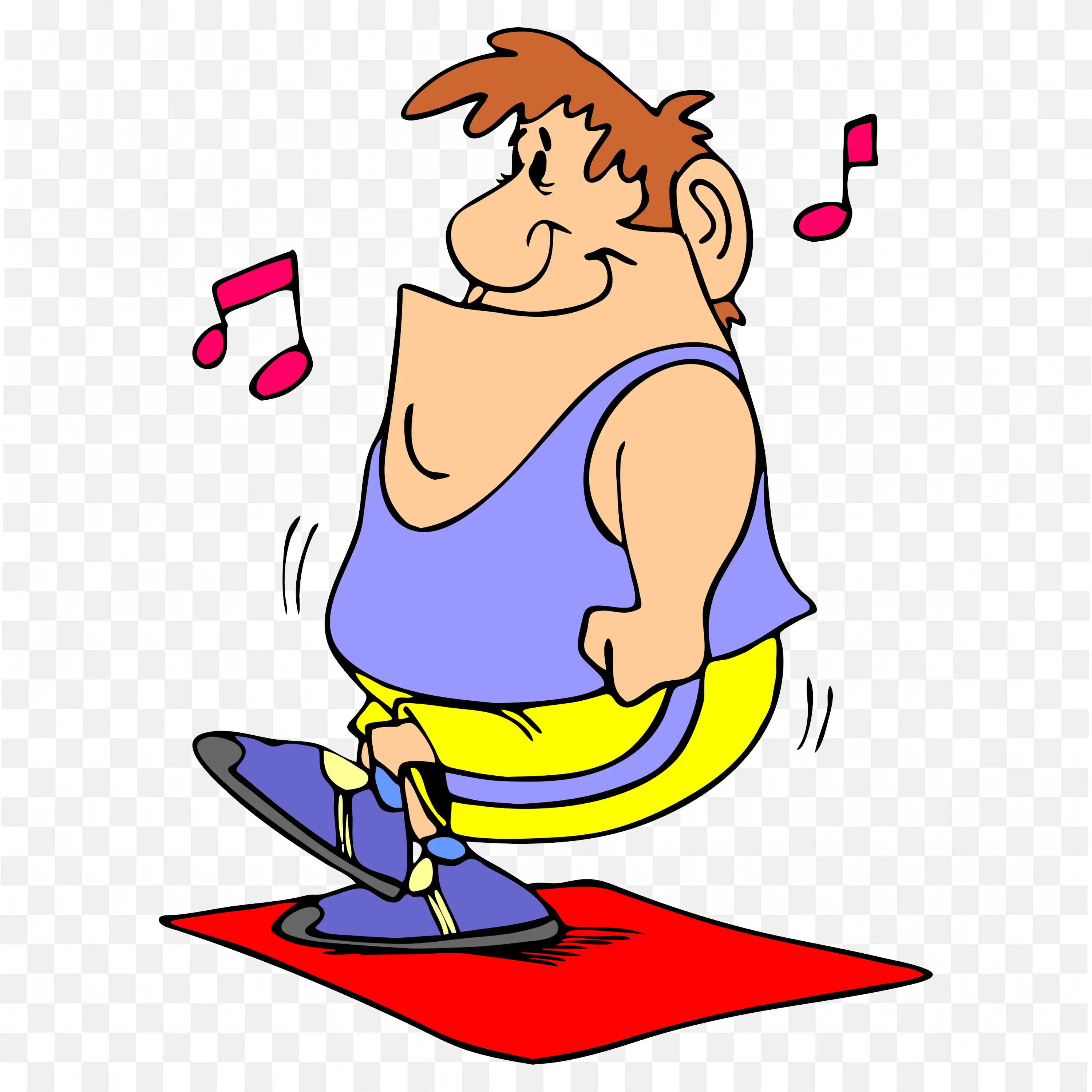 Cheerful Man Listening to Music and Dancing Lightly Png