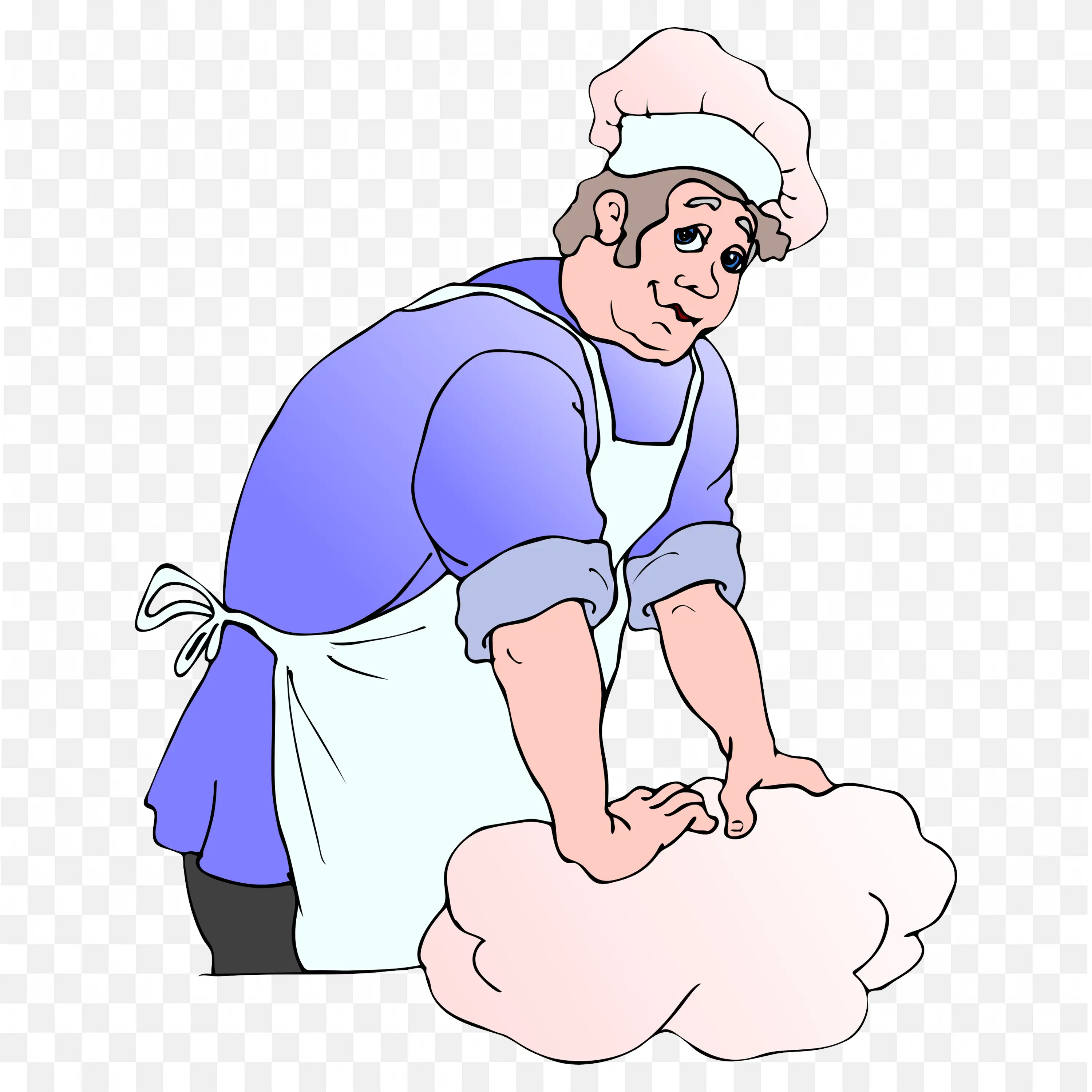 Chef Preparing Dough on Table Preparing Food with Care Png