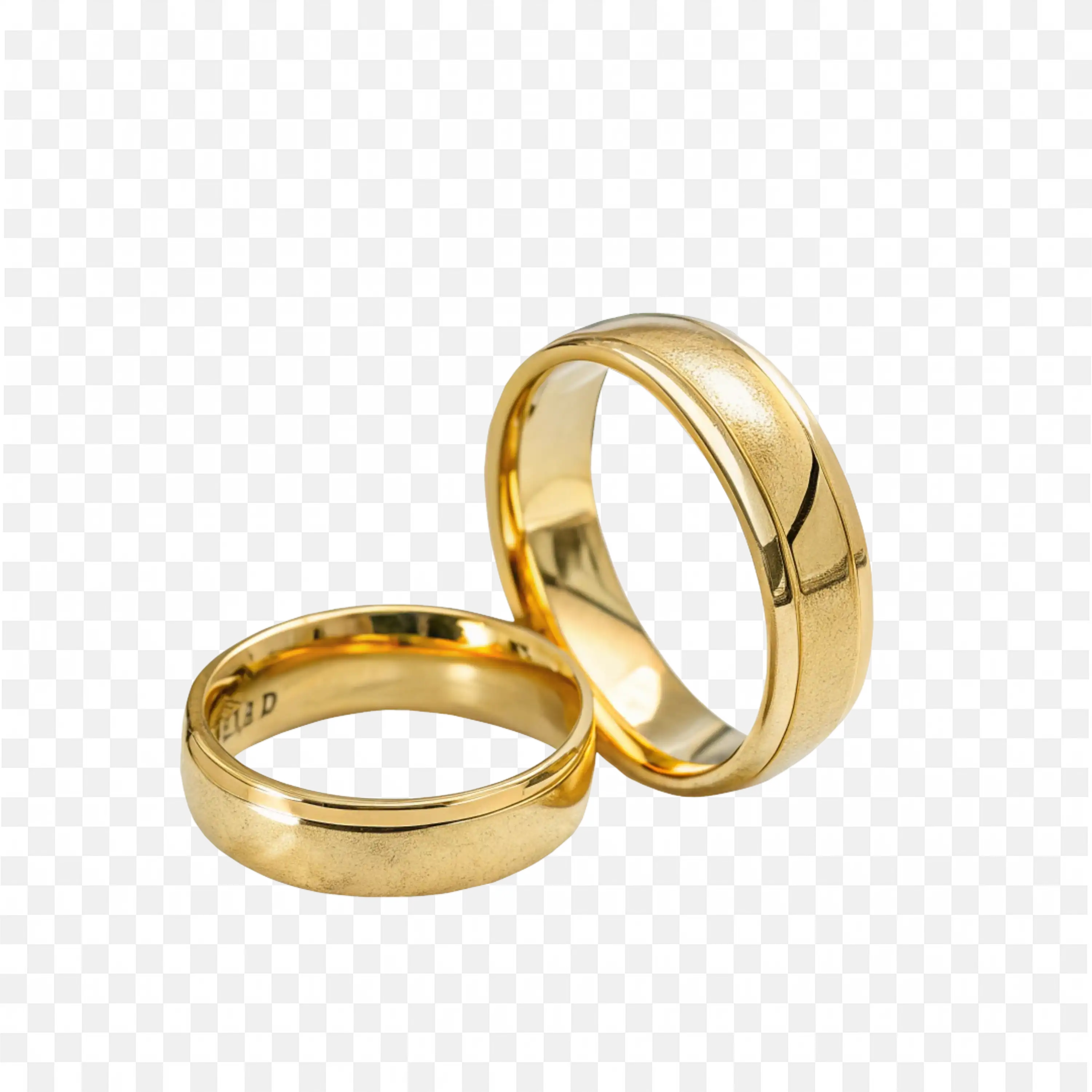 Classic Wedding Rings with Smooth Polished Look Png Free