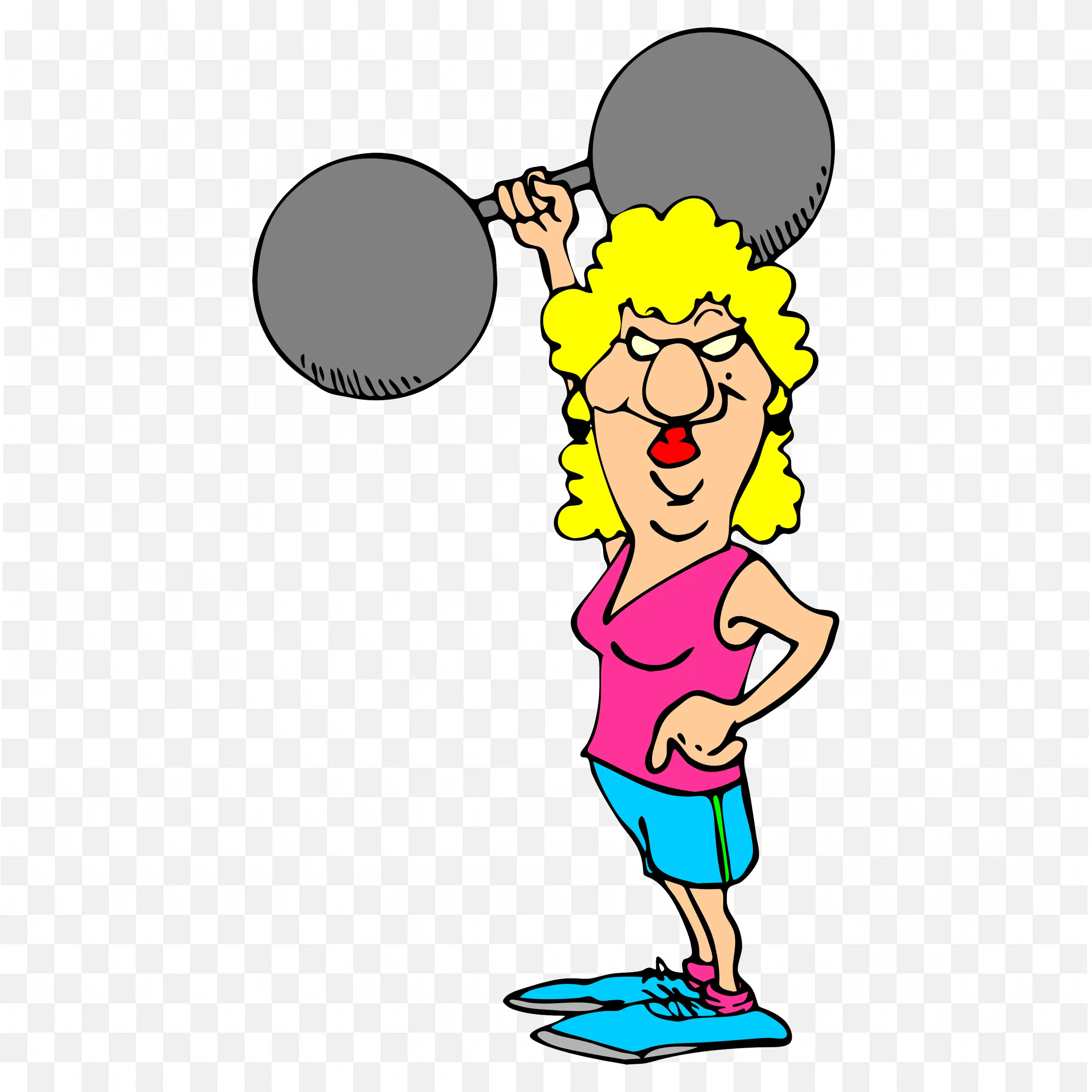 Confident Women in Glasses Weightlifting with a Smile Png