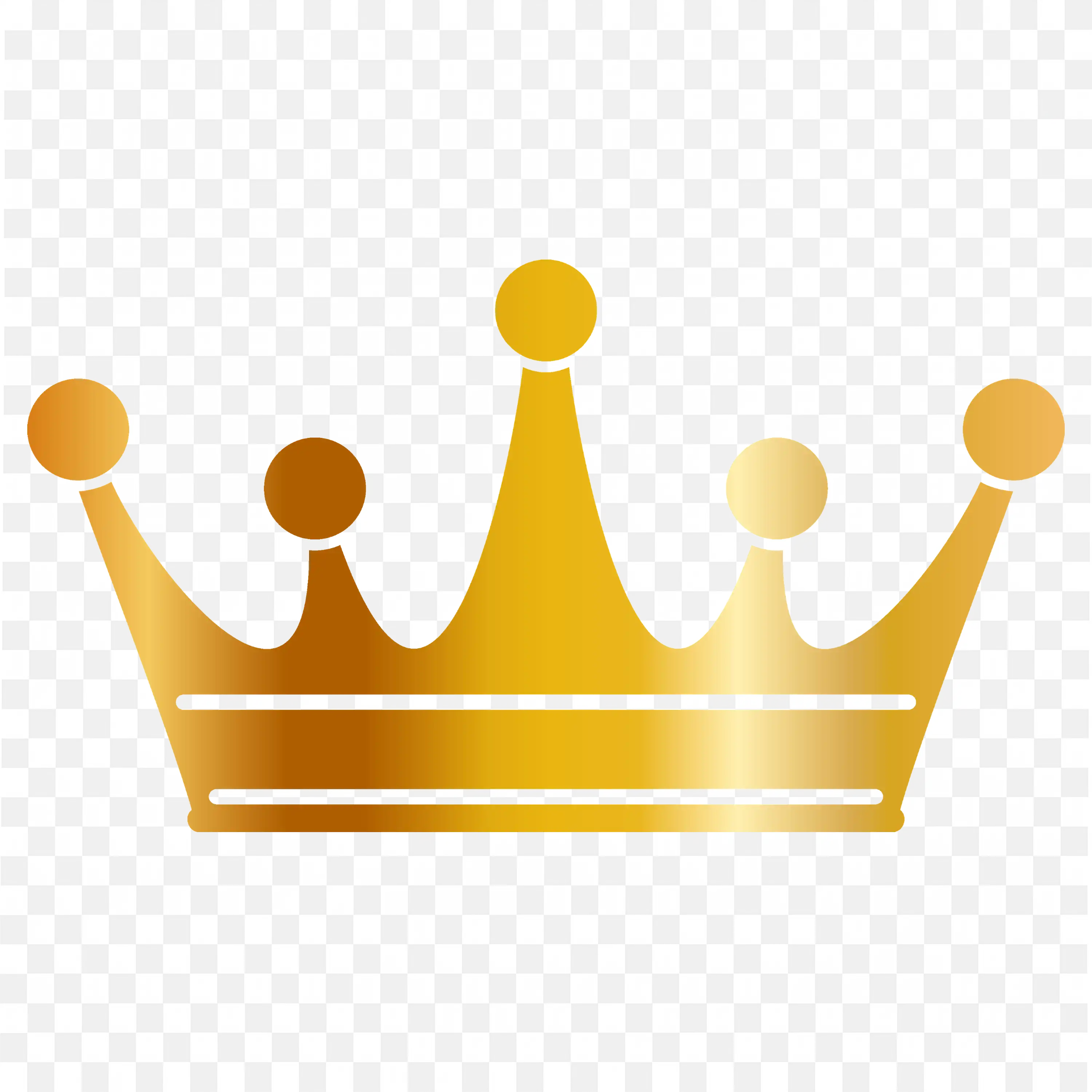 Crown Icon with Rounded Tips and Horizontal Bands Png
