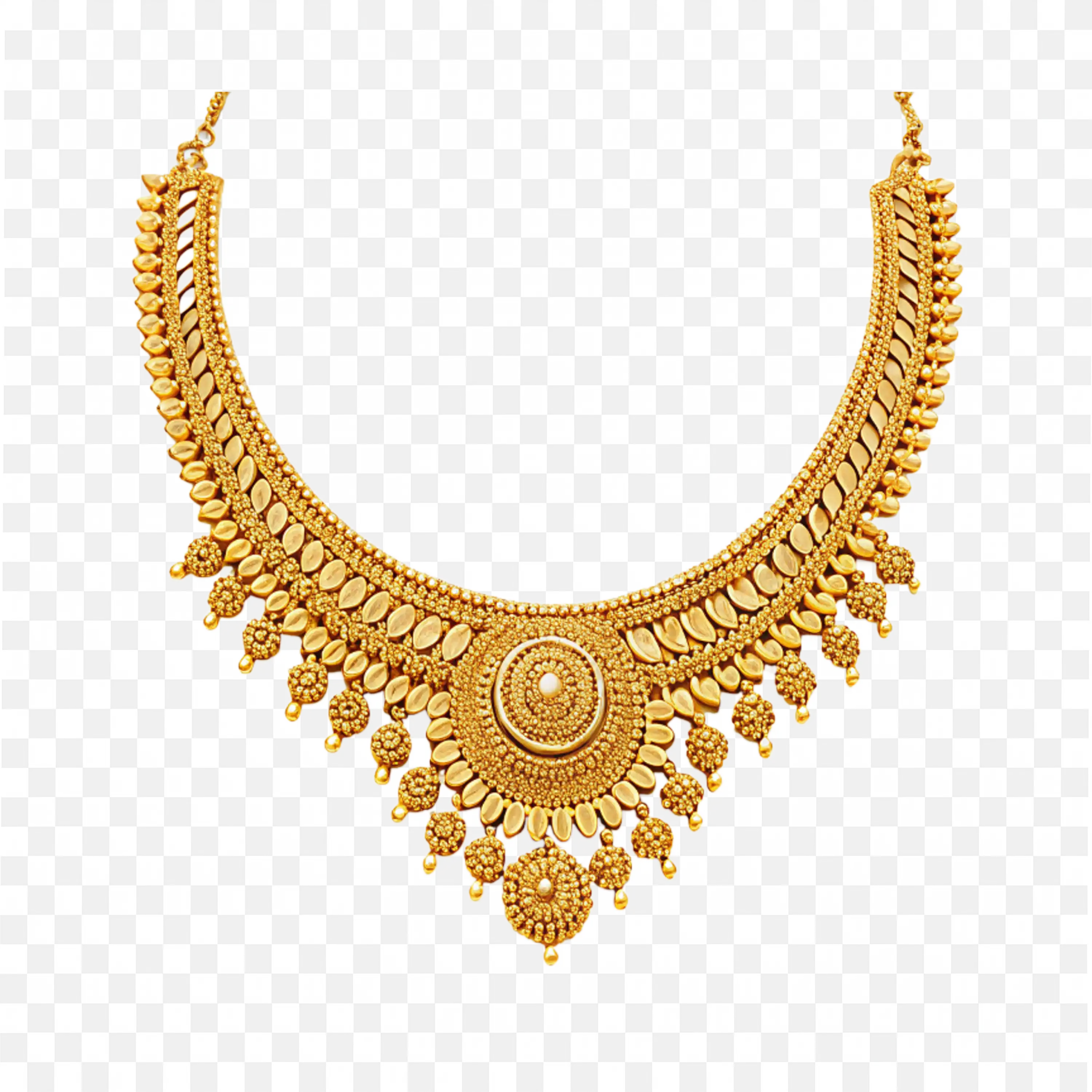 Designer Bridal Gold Necklace for Festival Look Free Png