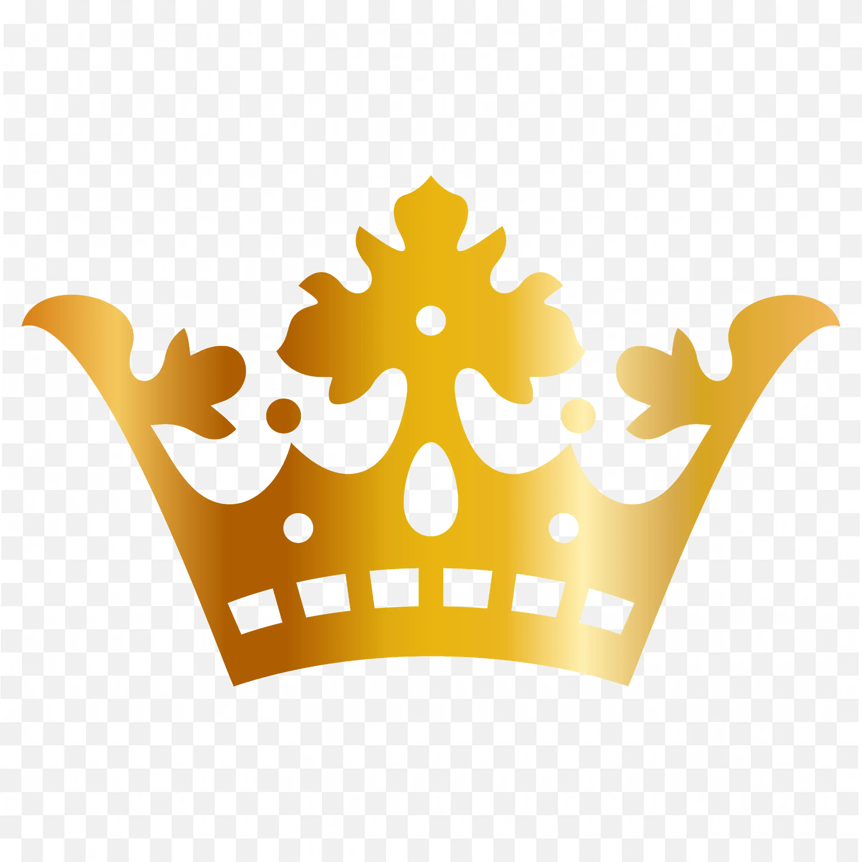 Detailed Crown in Gold with Leaf Patterns and Sharp Tips Png