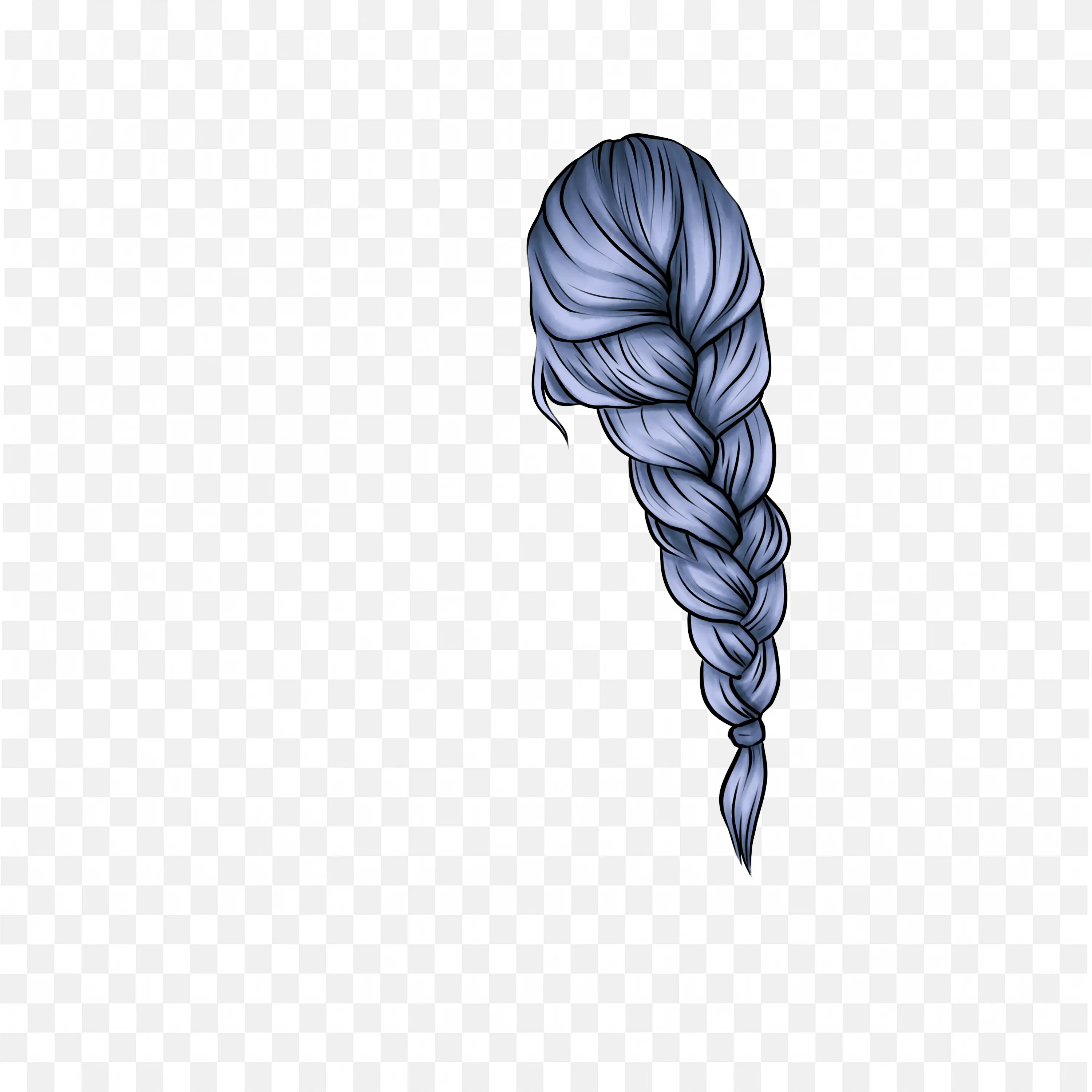 Digital Artwork of a Blue Braided Hairstyle Download Free