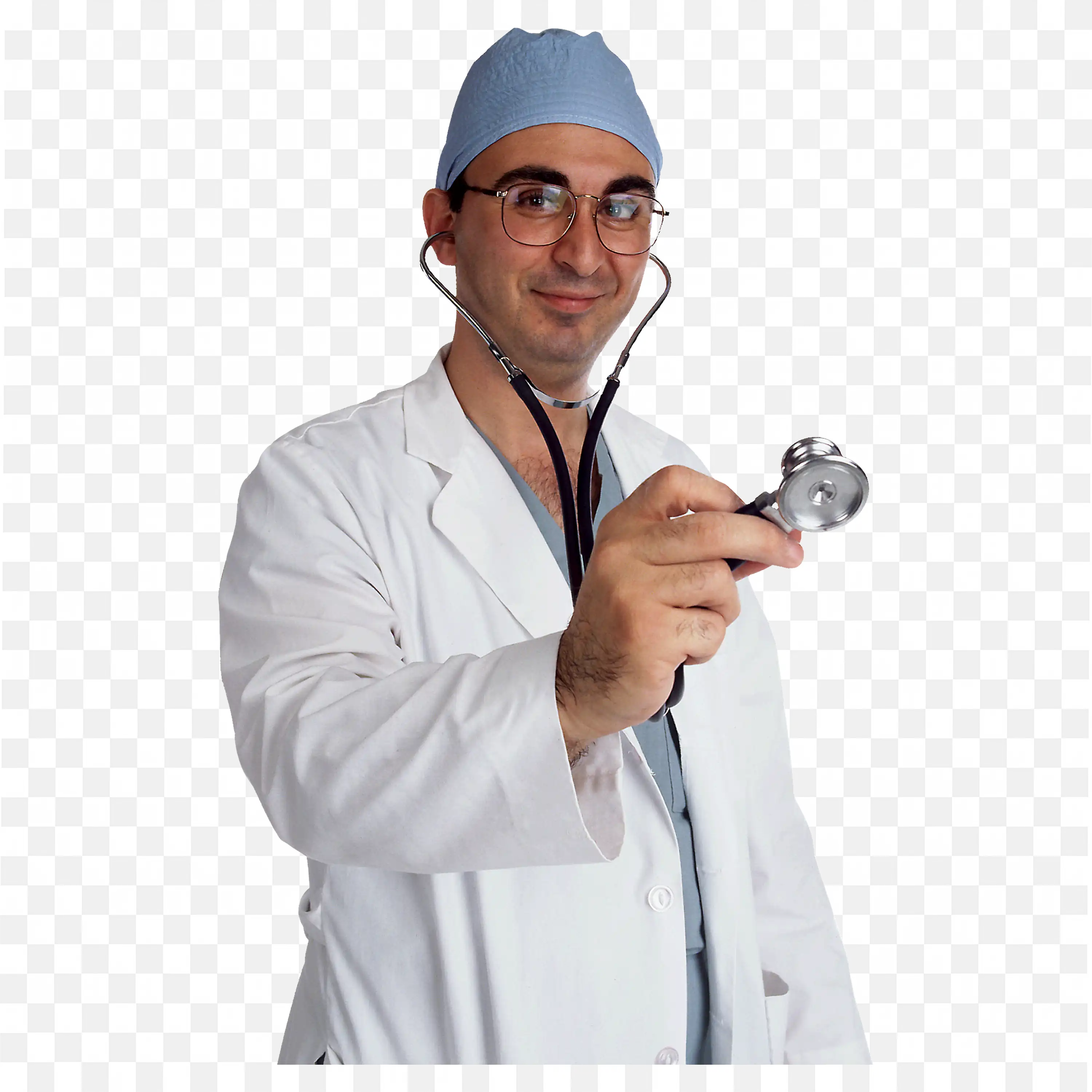 Doctor in White Coat Holding the Stethoscope and Smiling