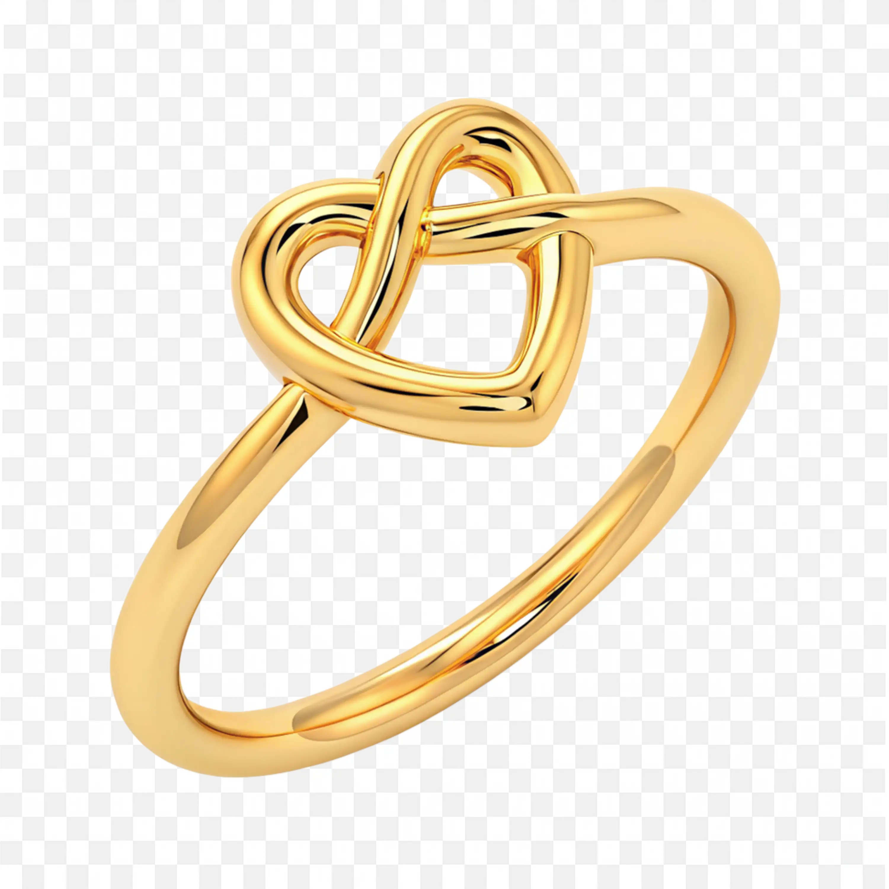 Elegant Gold Heart Knot Ring for Women Png Image for Free