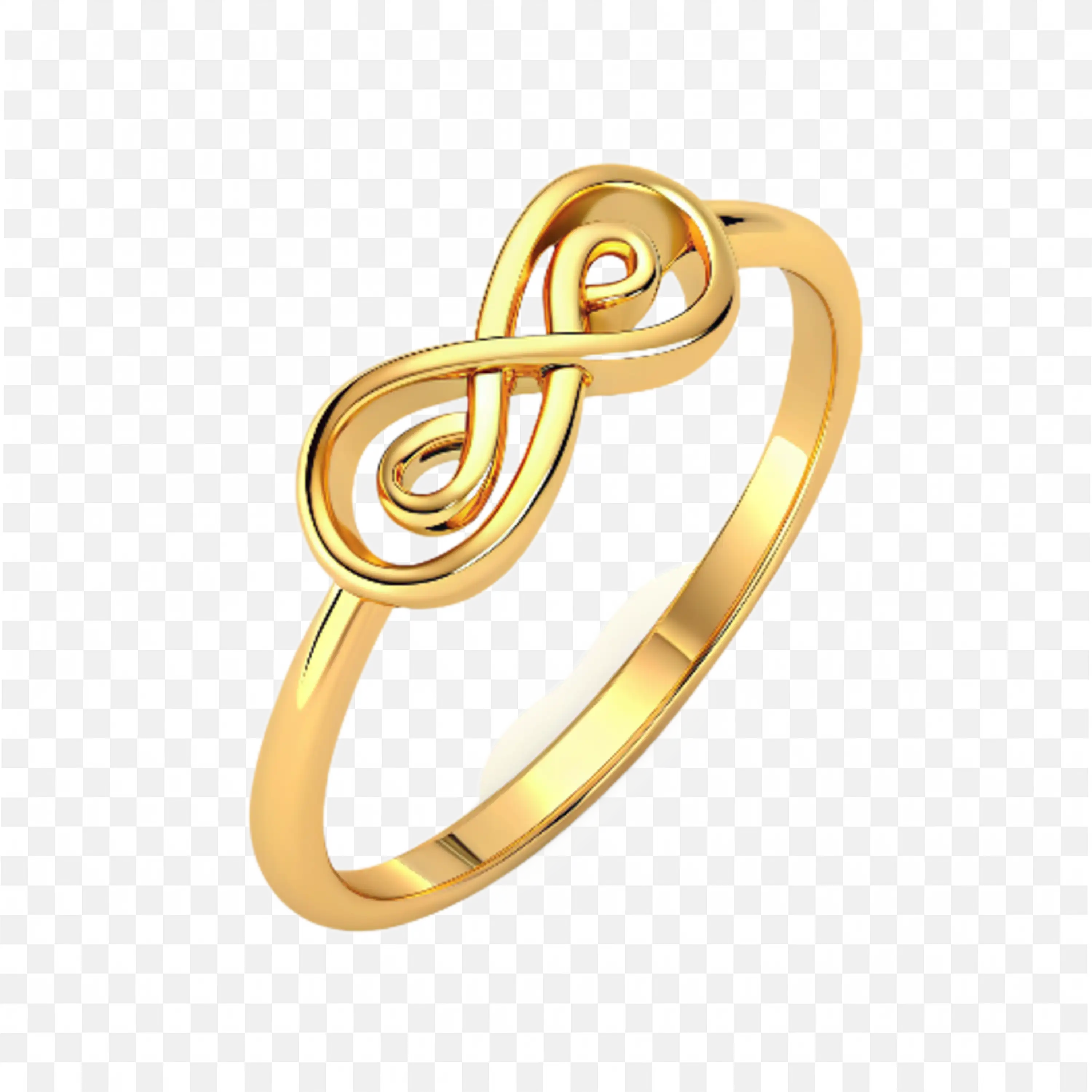 Elegant Gold Infinity Ring with Smooth Polished Finish Png
