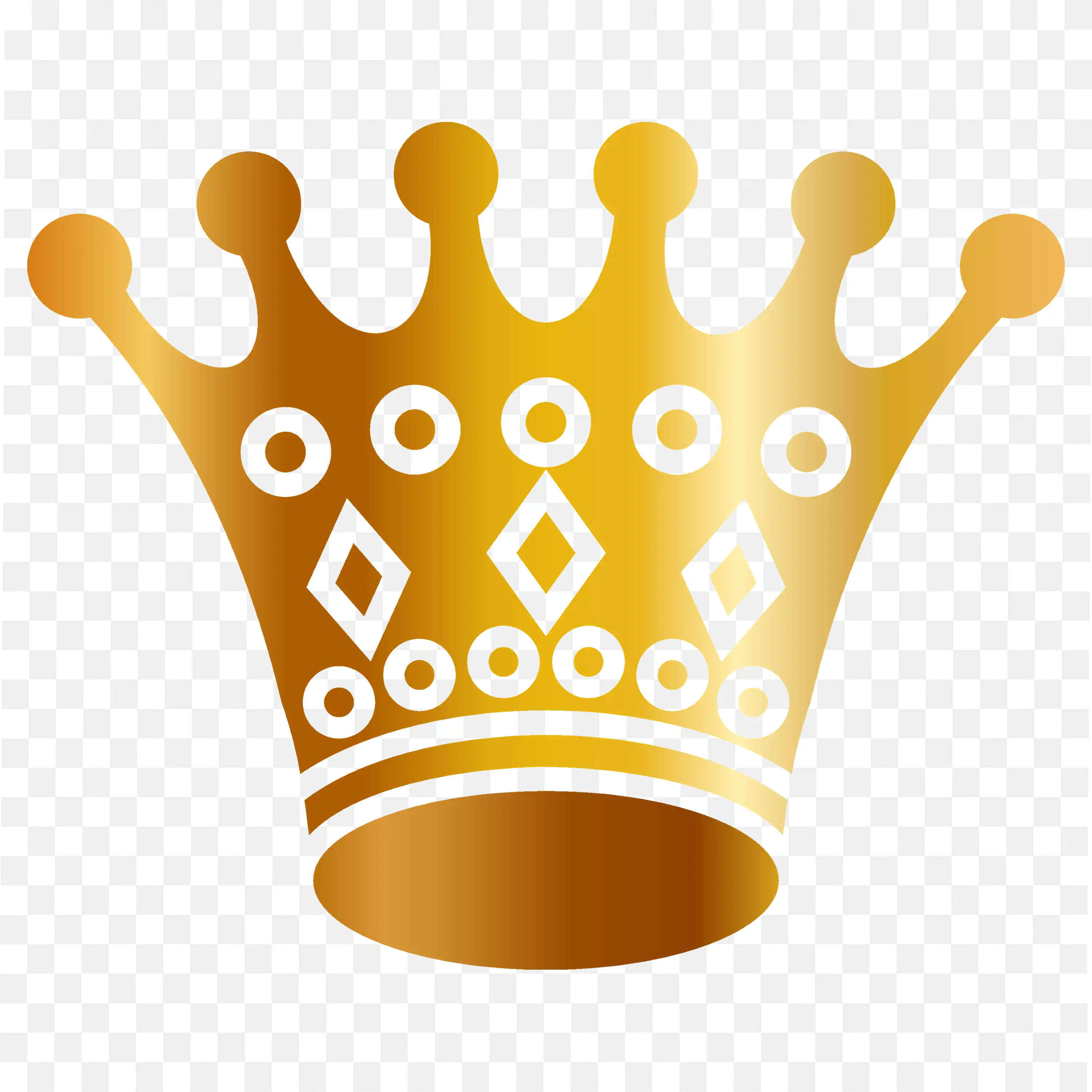 Elegant Golden Crown with Diamond and Circular Patterns