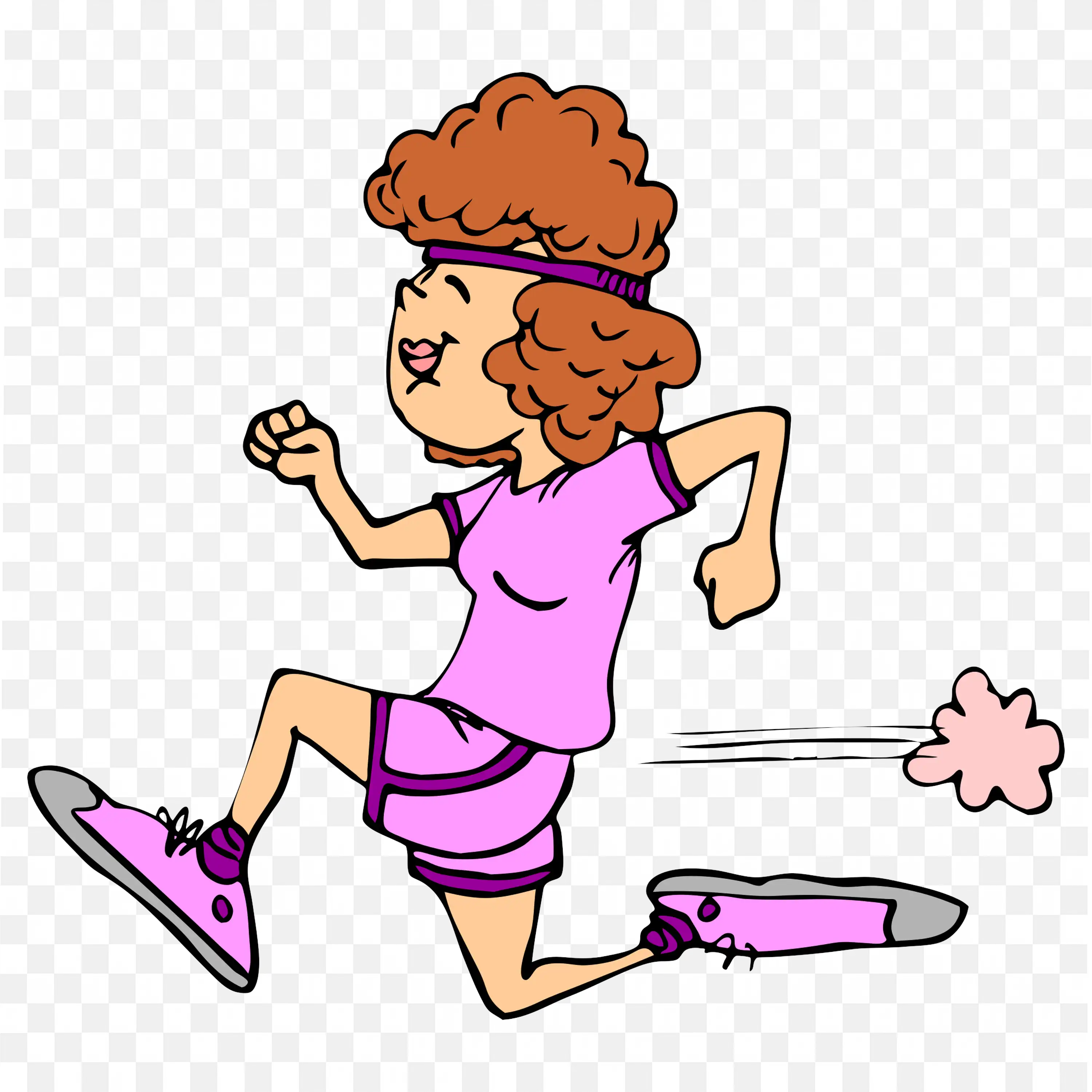 Energetic Woman Running Fast in Pink Sportswear Free Png