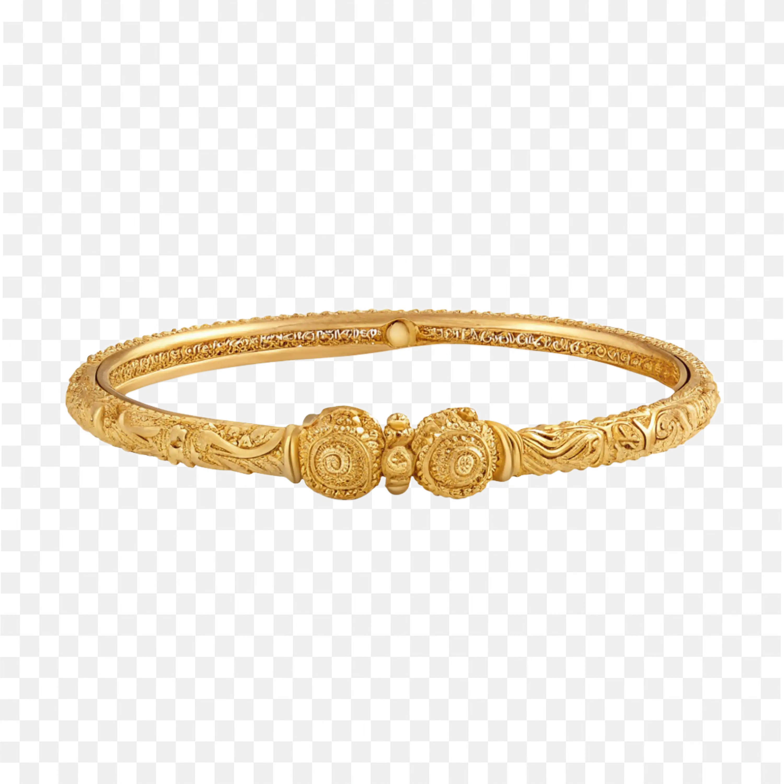 Ethnic Gold Kada with Classic Detailing Just for Women Png