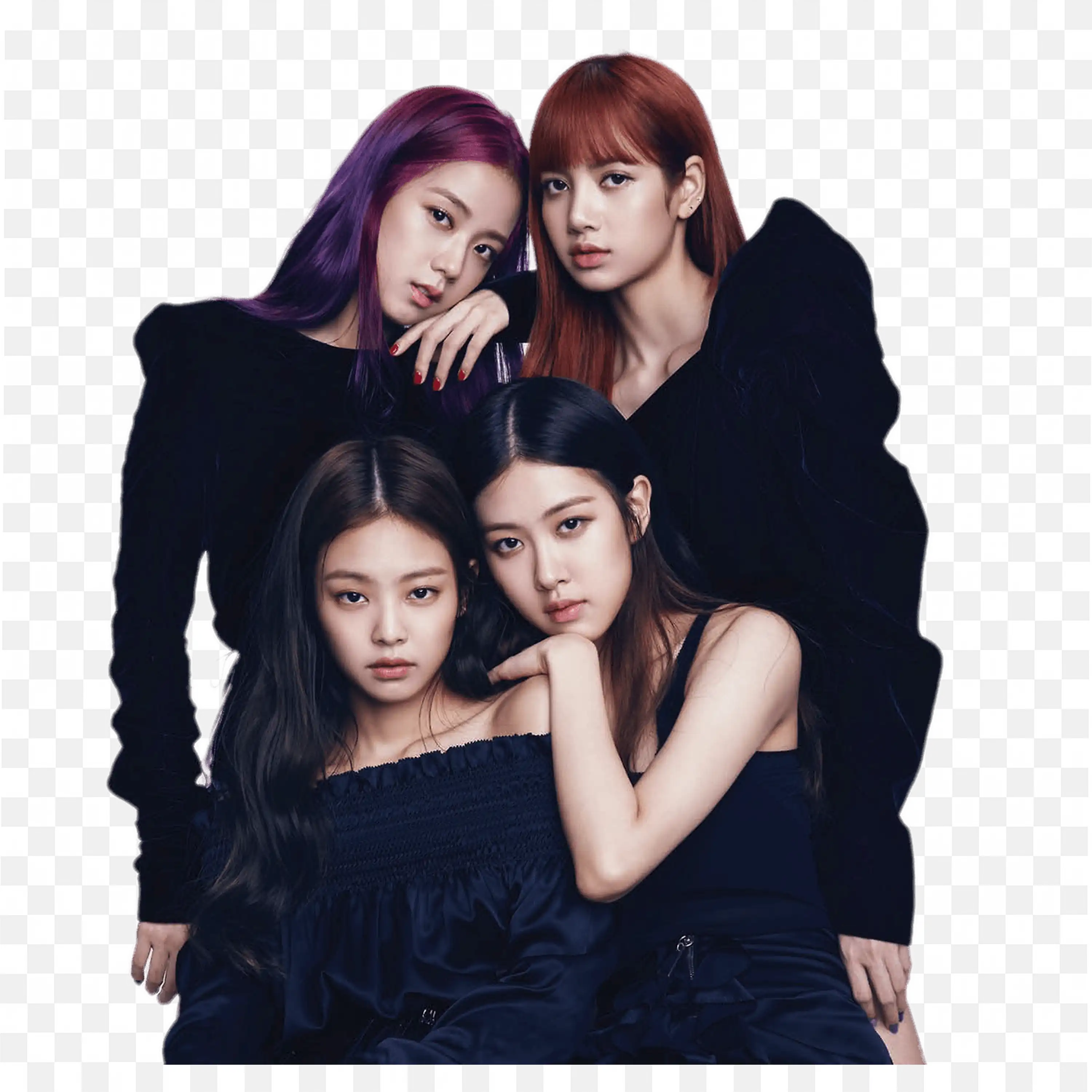 Download the Fashion Squad in Bold Black Streetwear Png Free