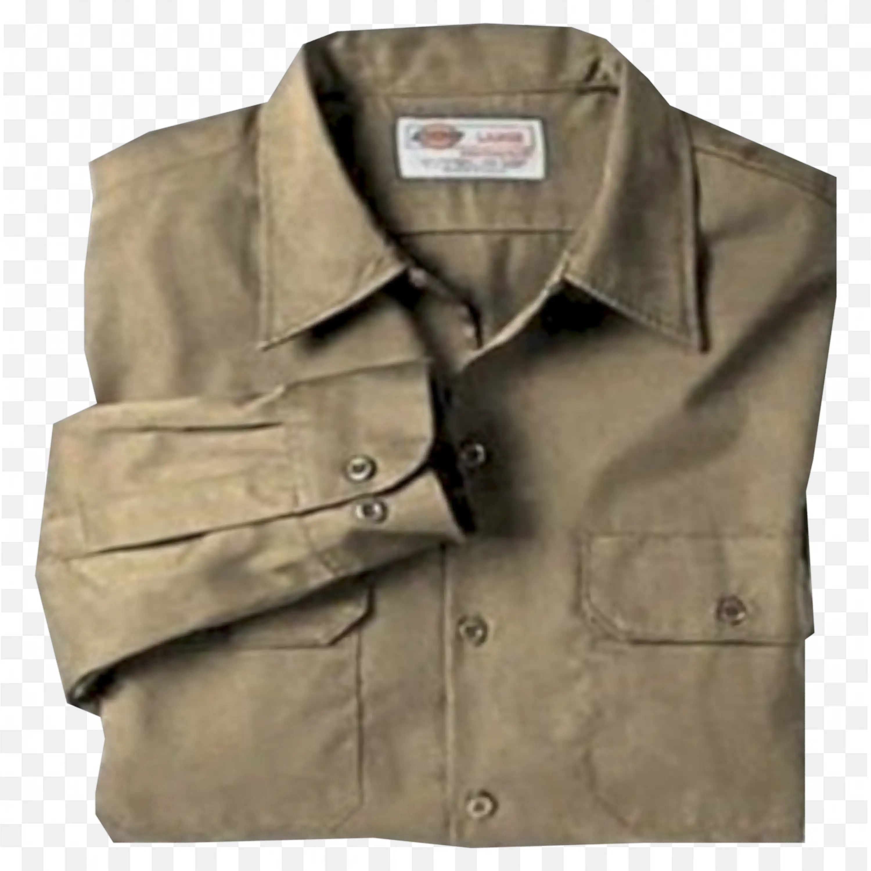 Download the Folded Khaki Button Up Shirt Png for Free