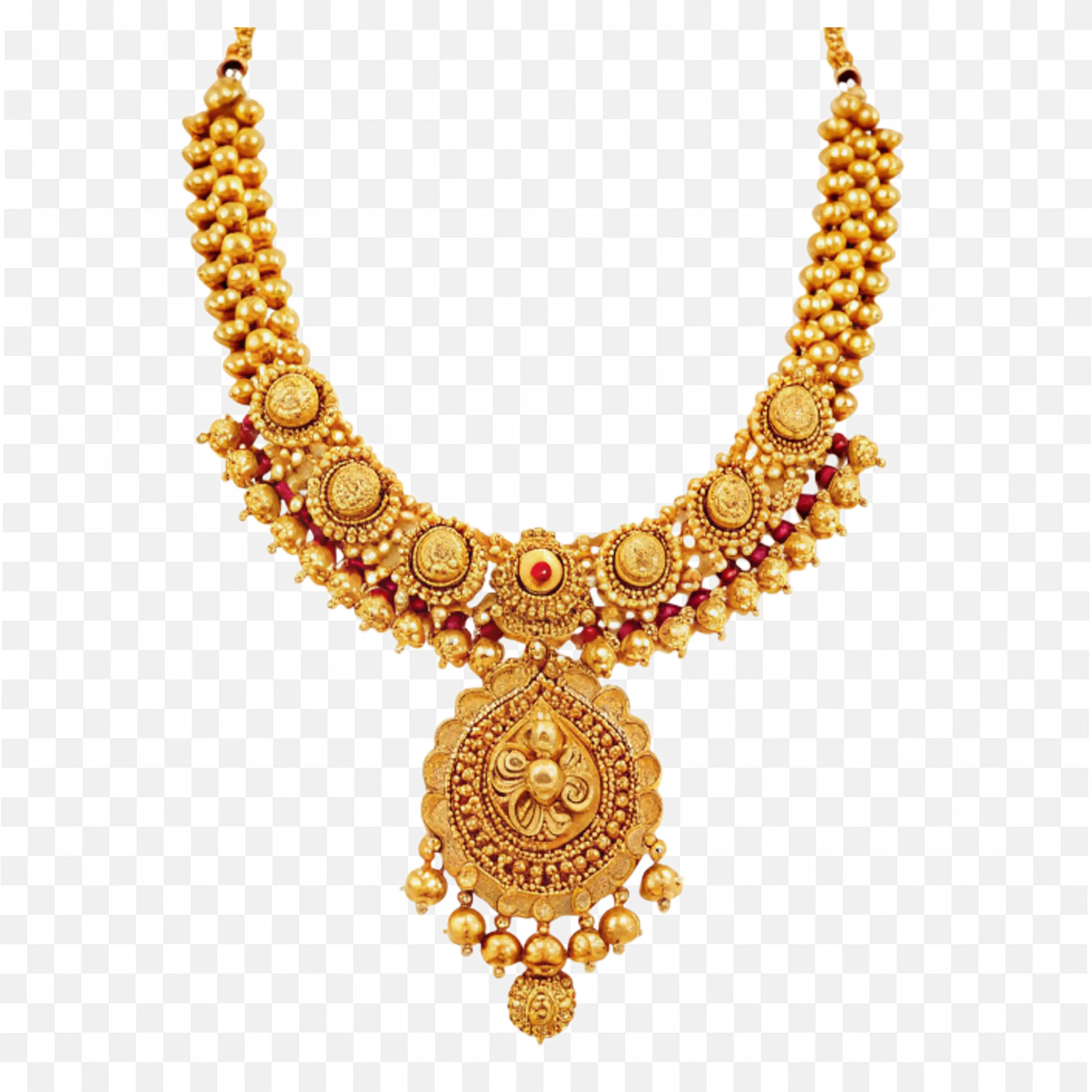 Gold Chain with Nature Inspired Gemstone Flowers Png Free