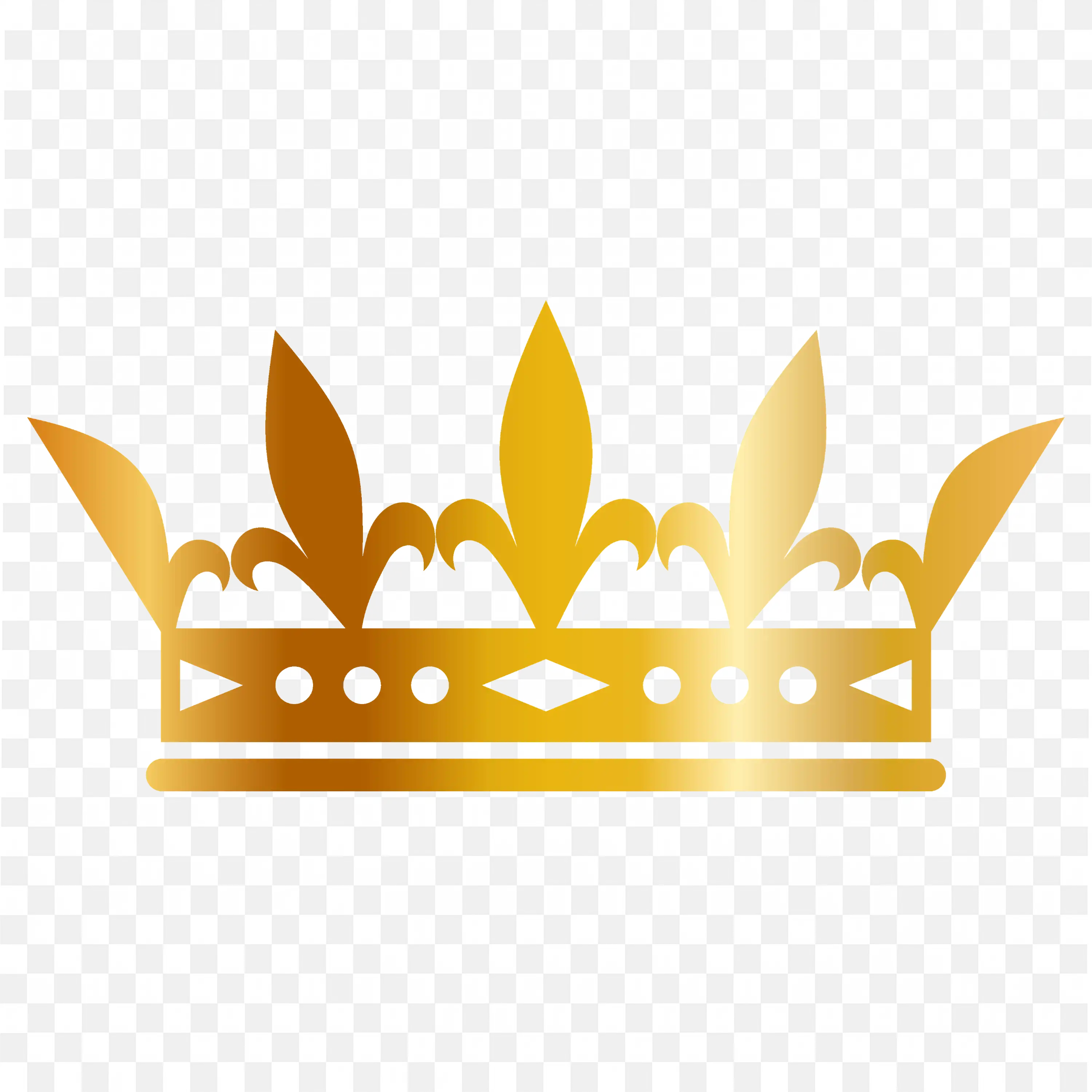 Gold Crown with Pointed Design and Jewels Png for Free