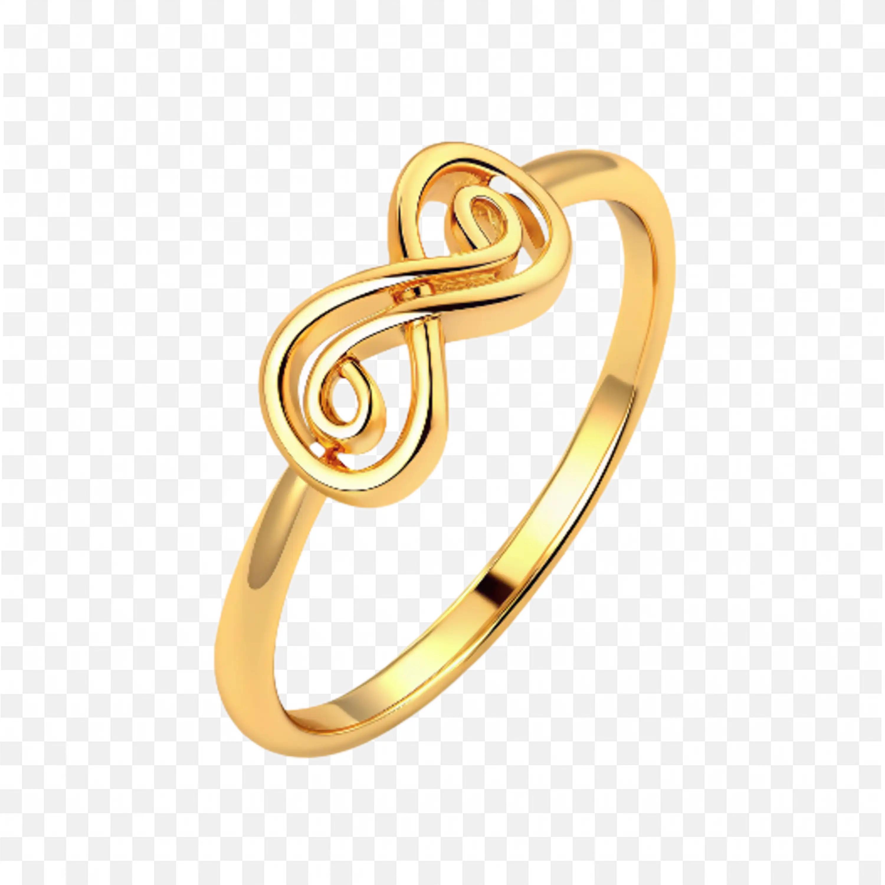 Gold Infinity Ring Crafted with Shiny Polish Png Free