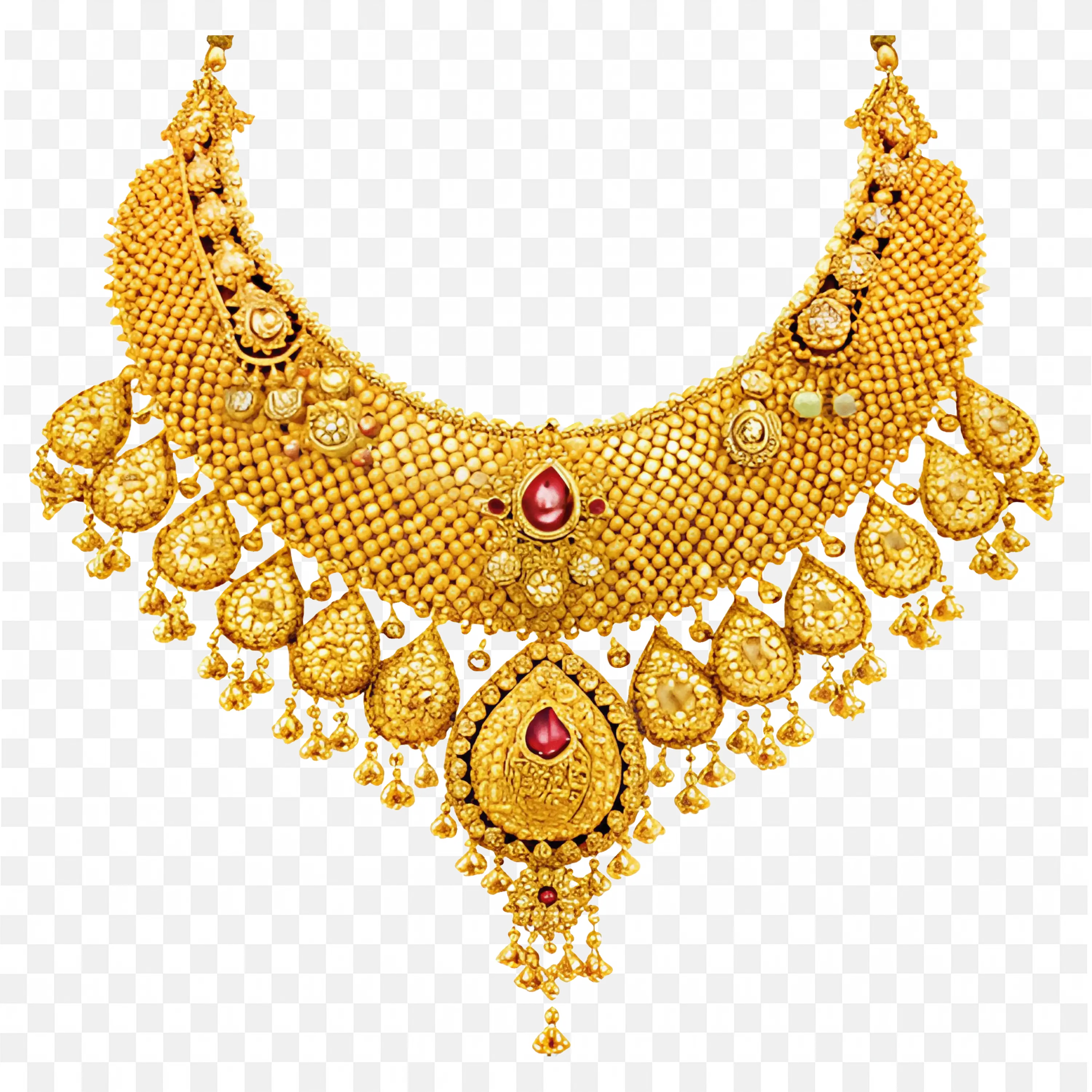 Gold Necklace with Red Stone That Looks Amazing for Women