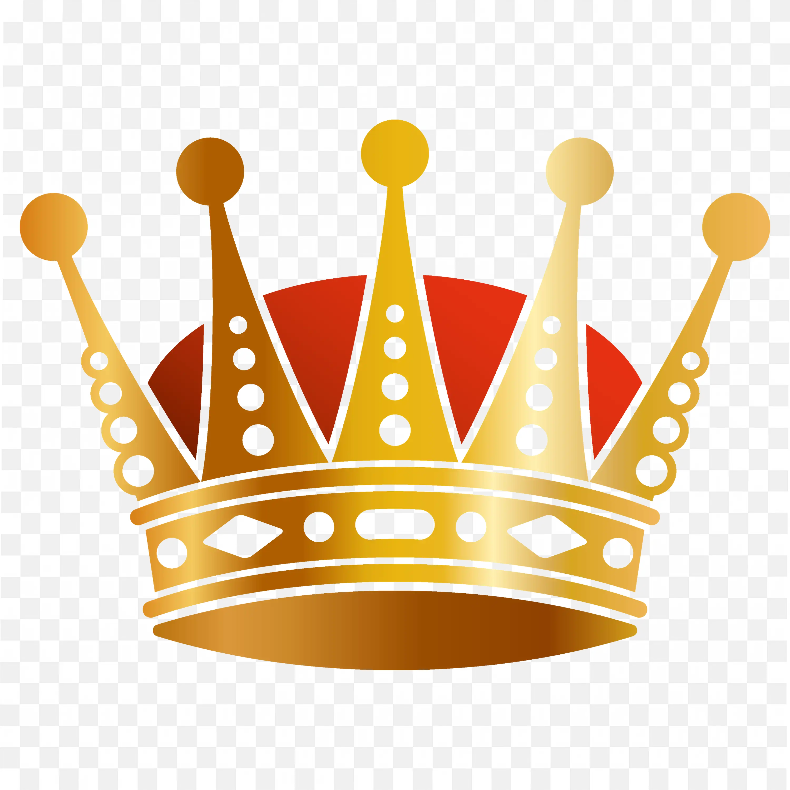 Golden Royal Crown with Red Velvet Cap Png for Free Download