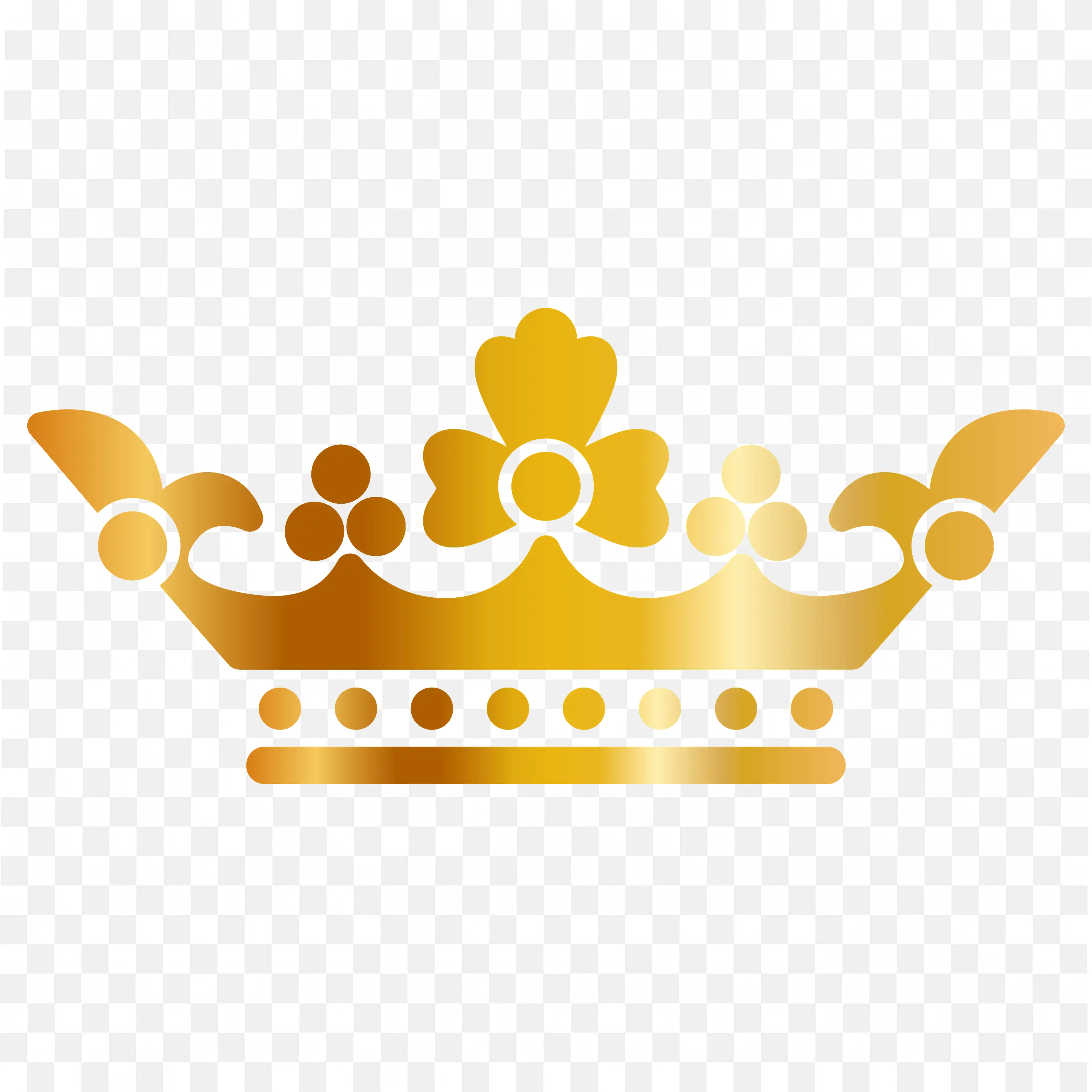 Graceful Gold Crown with Circular and Floral Design Png
