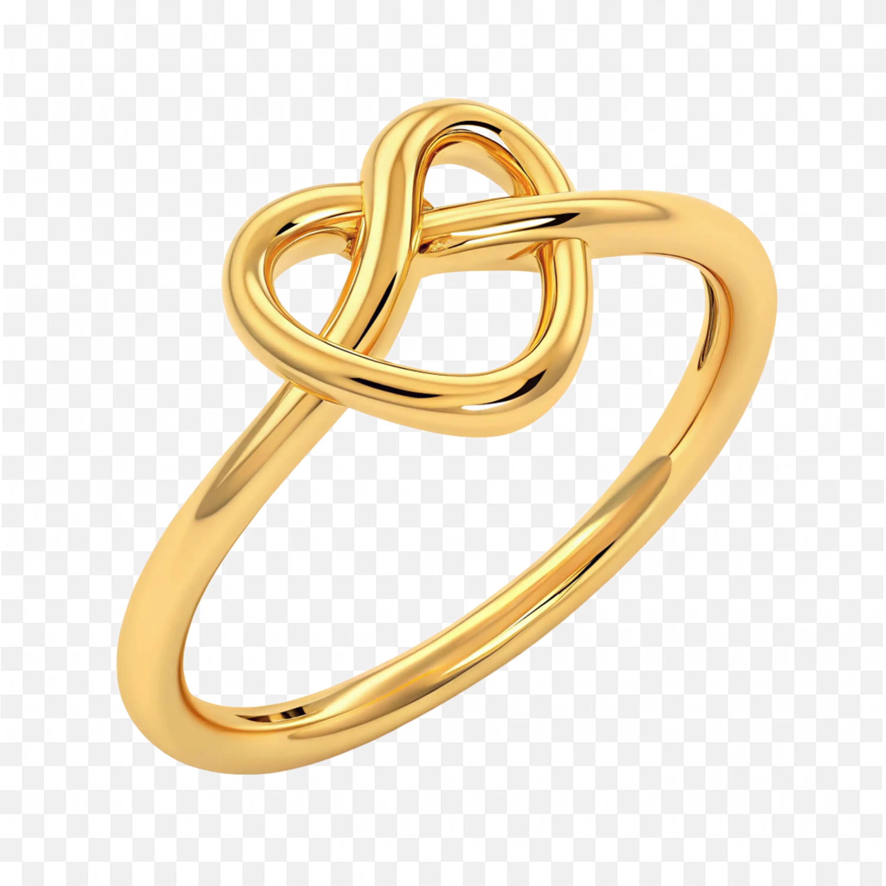 Graceful Gold Heart Knot Ring a Women Jewelry Wear
