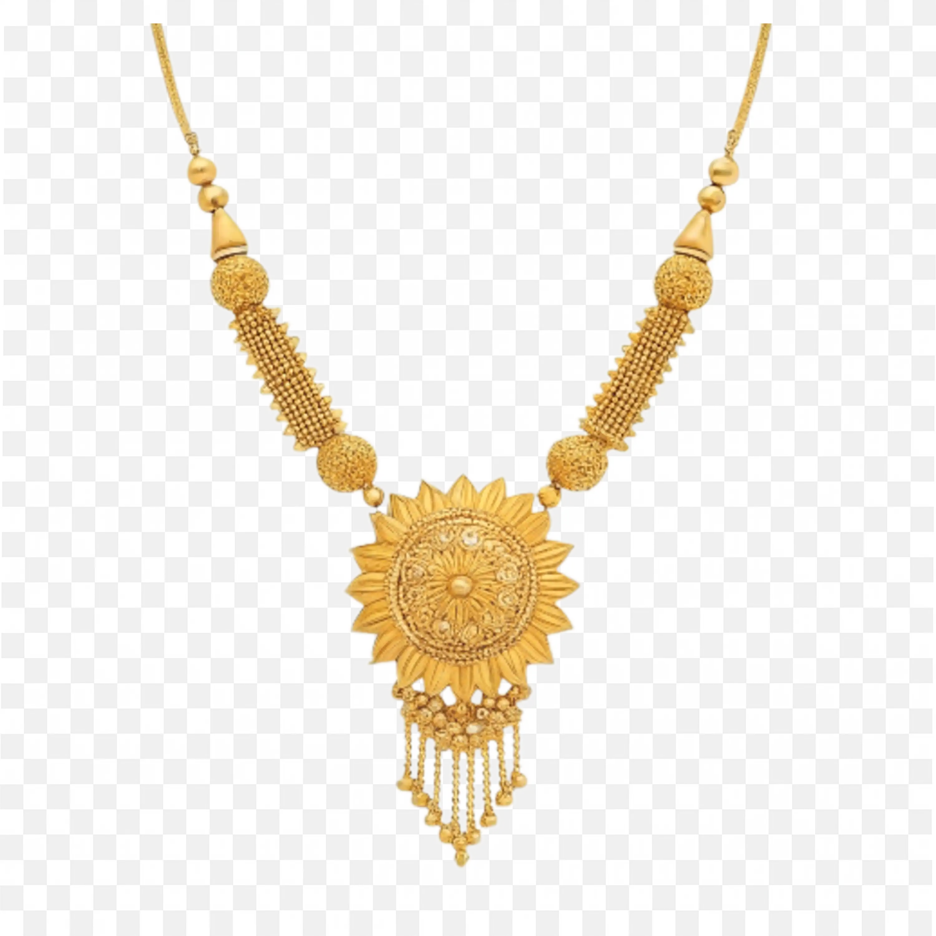 Graceful Temple Gold Necklace Perfect for Weddings Png