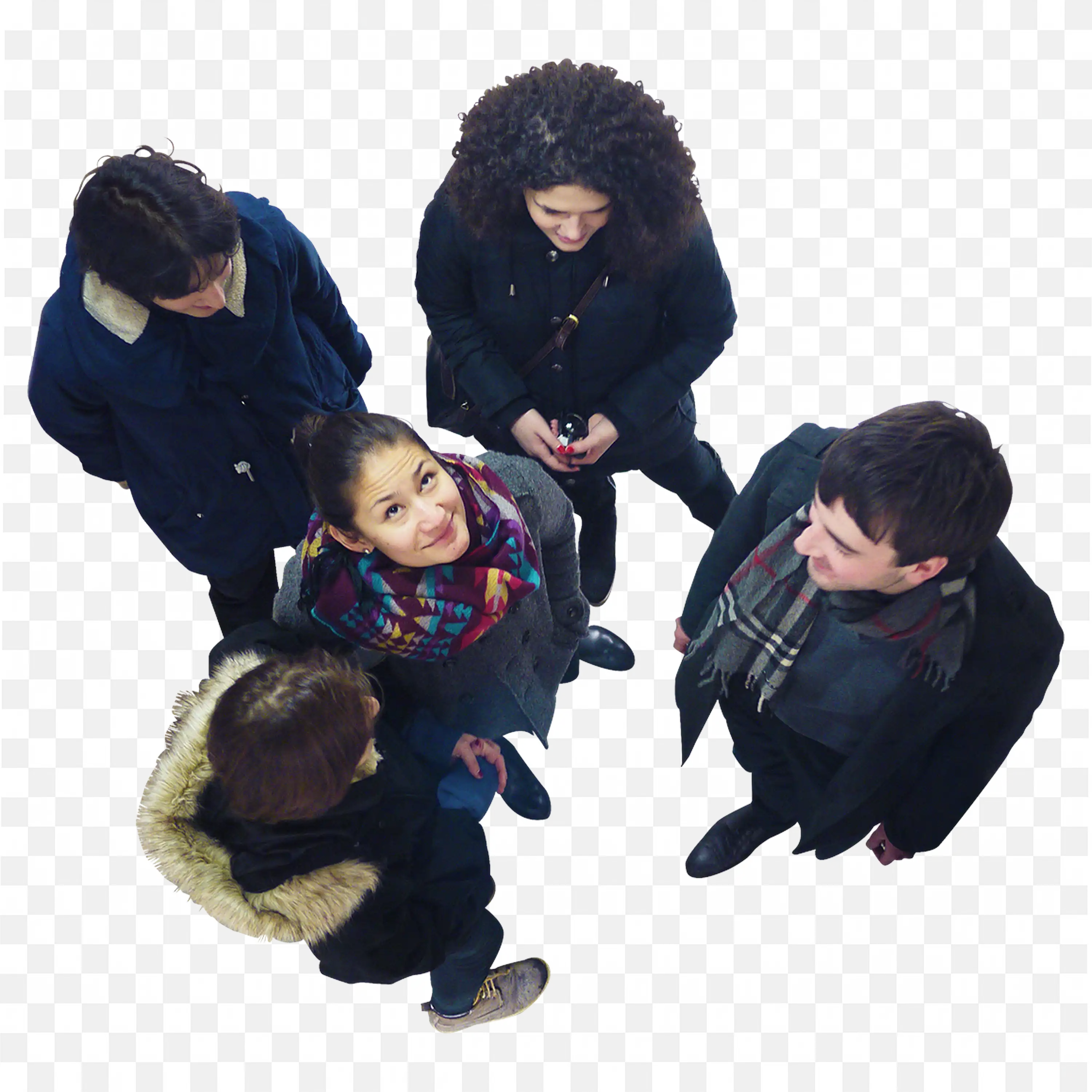 Group of People Standing in a Circle Talking Together Png
