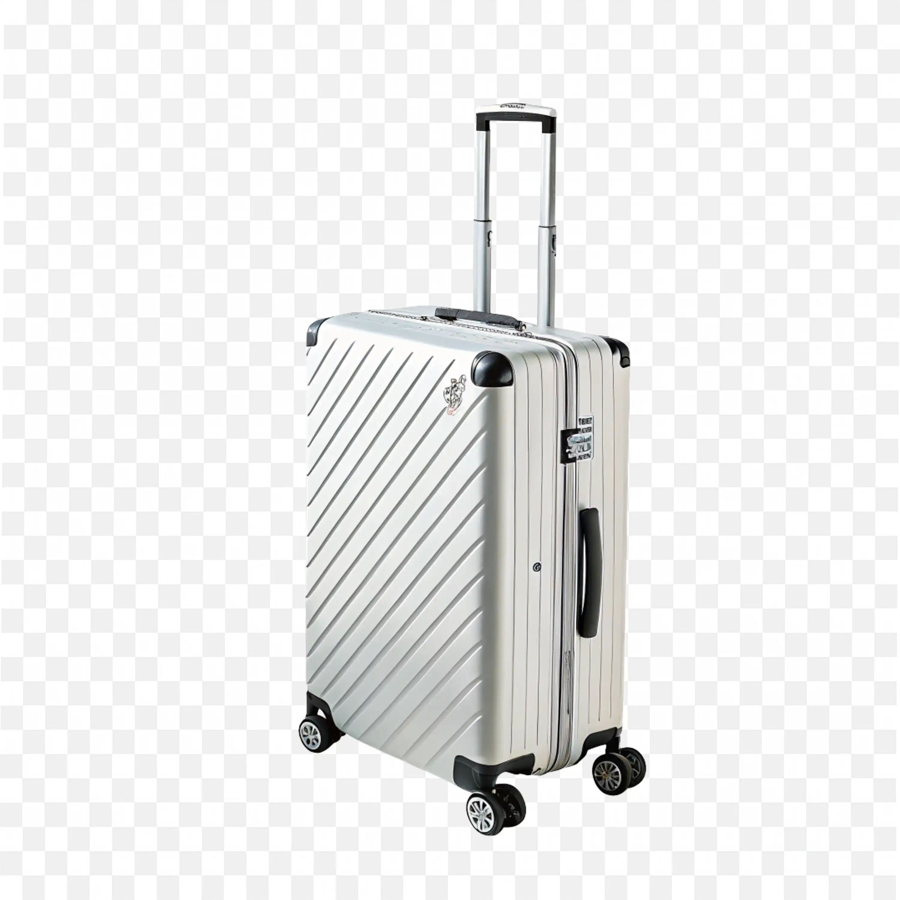 Lightweight Silver Colour Rolling Travel Suitcase Png