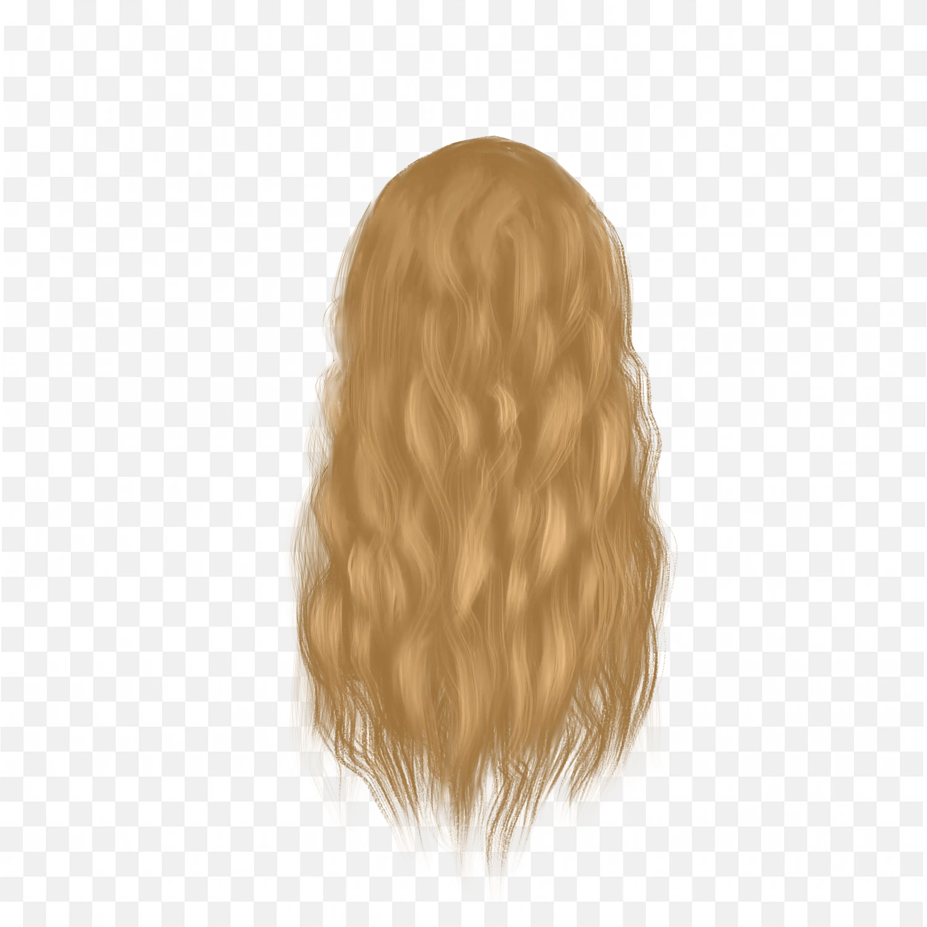 Long Wavy Golden Brown Hair Style for Fashion Looks Png