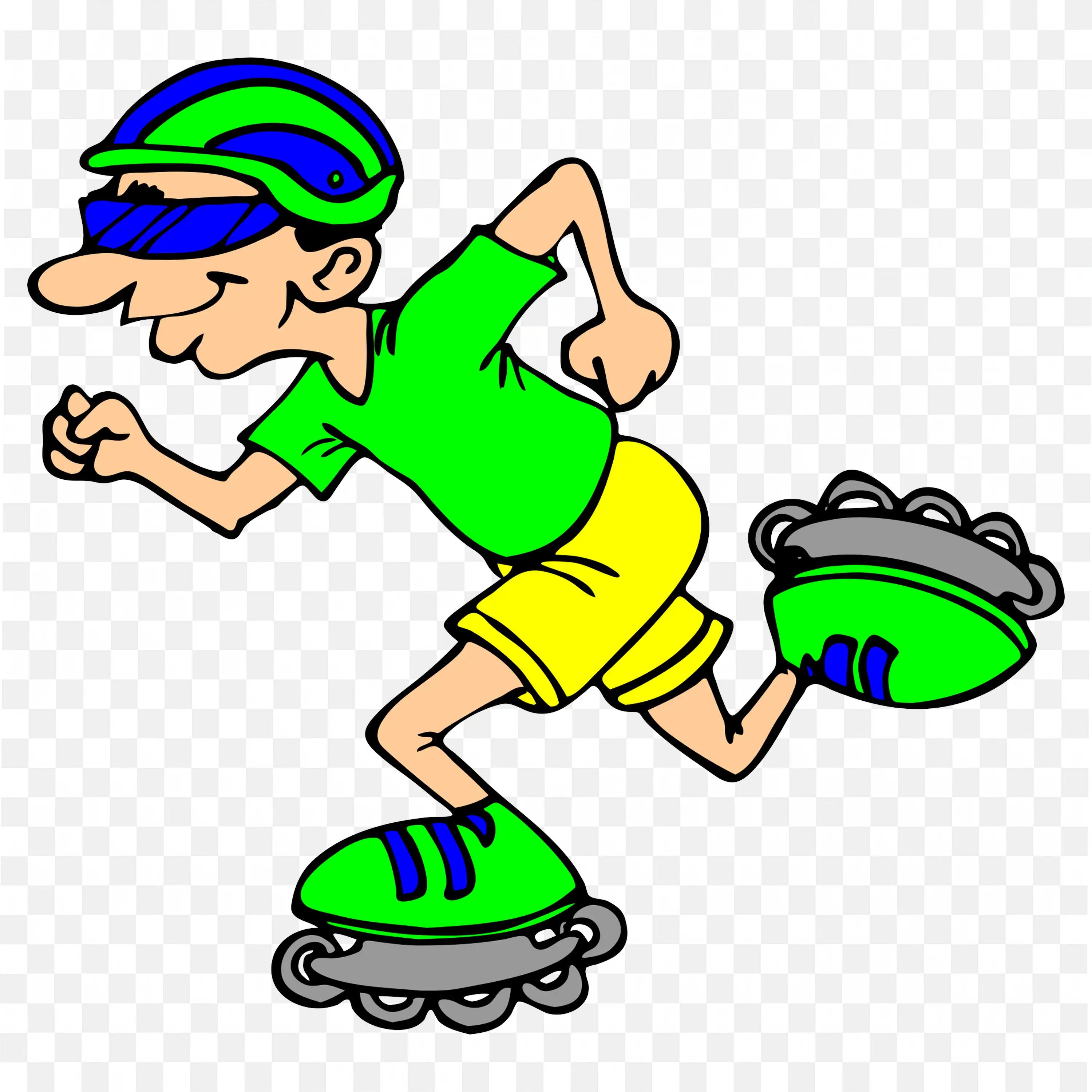 Man in Green Shirt and Helmet Skating Fastly Png for Free