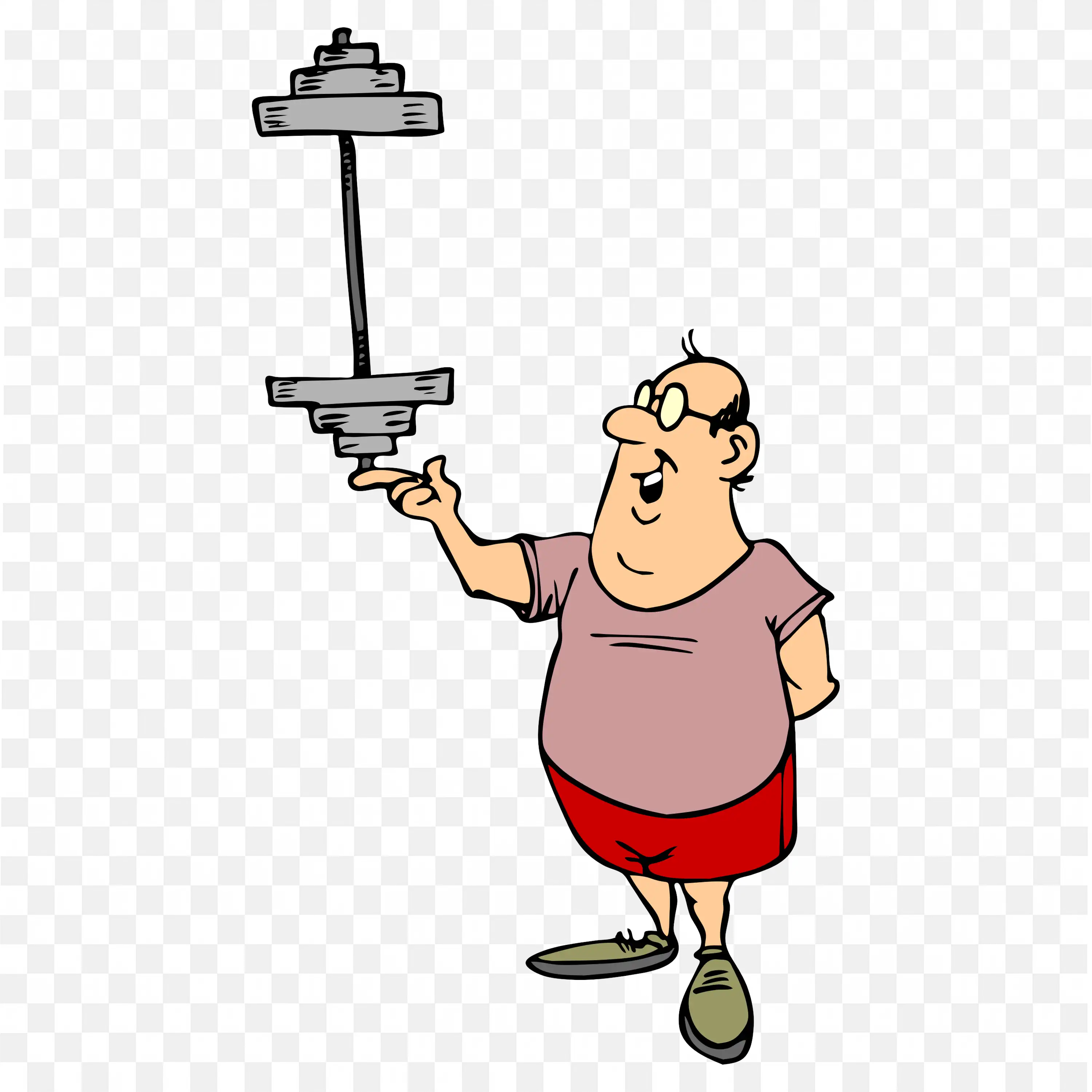 Man Holding Dumbbell with One Arm with a Proud Smile Png