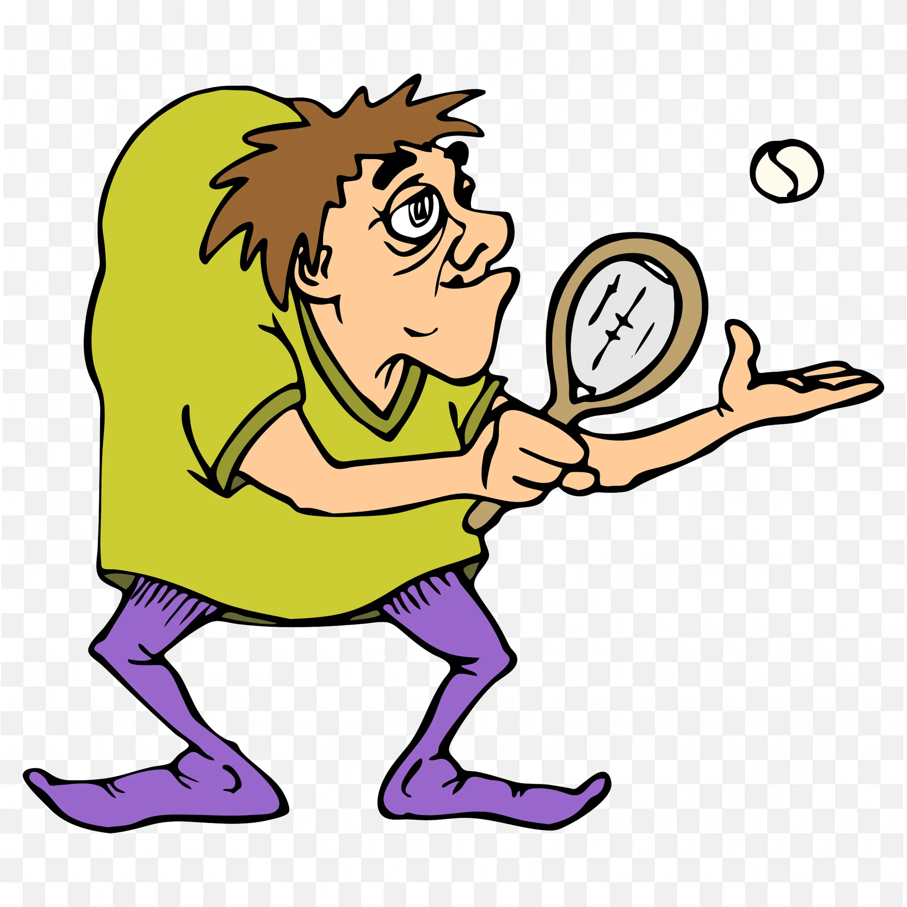 Man Practicing Tennis Focusing on Ball and Racket Free Png