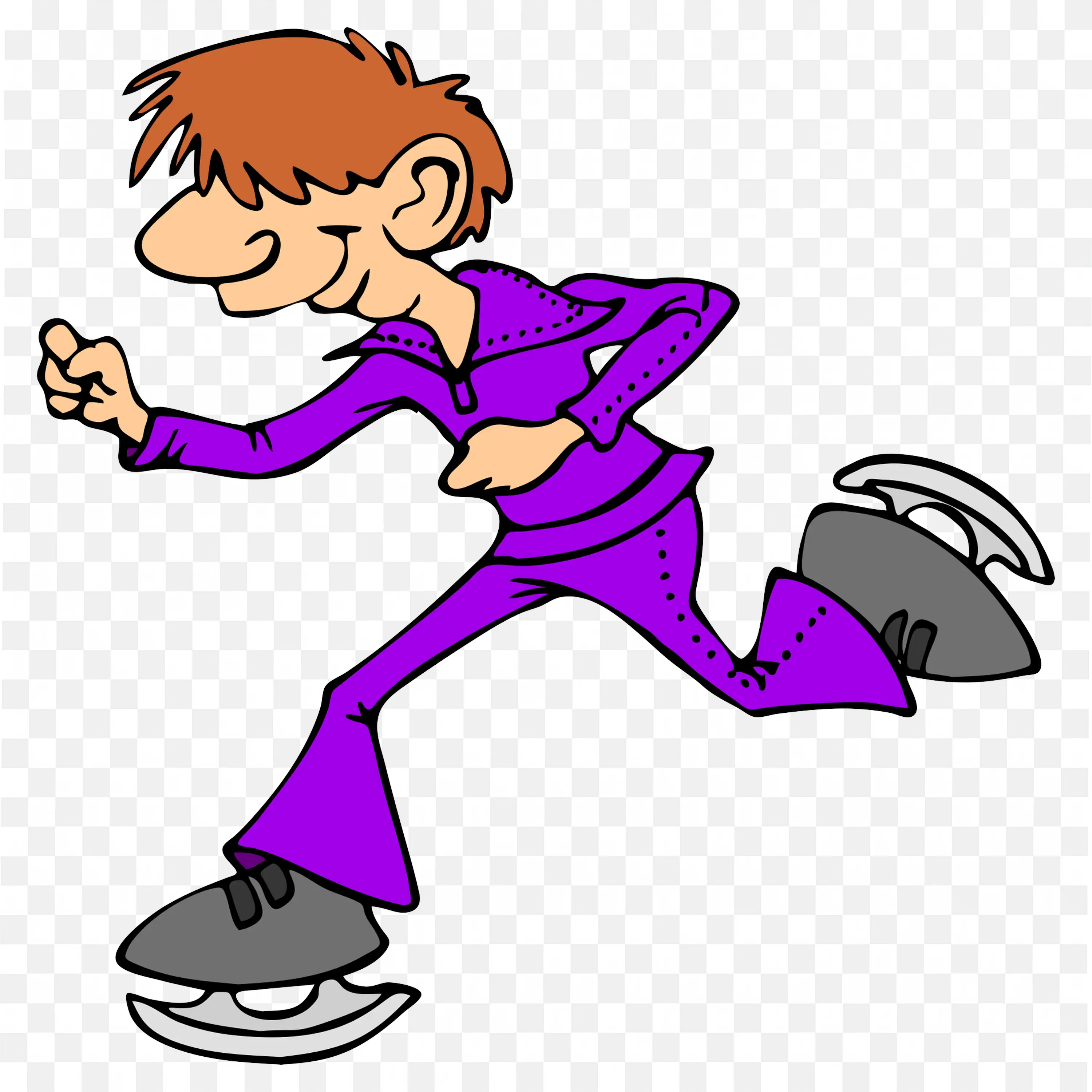 Man in Purple Tracksuit and Curved Shoes Gliding Png Free