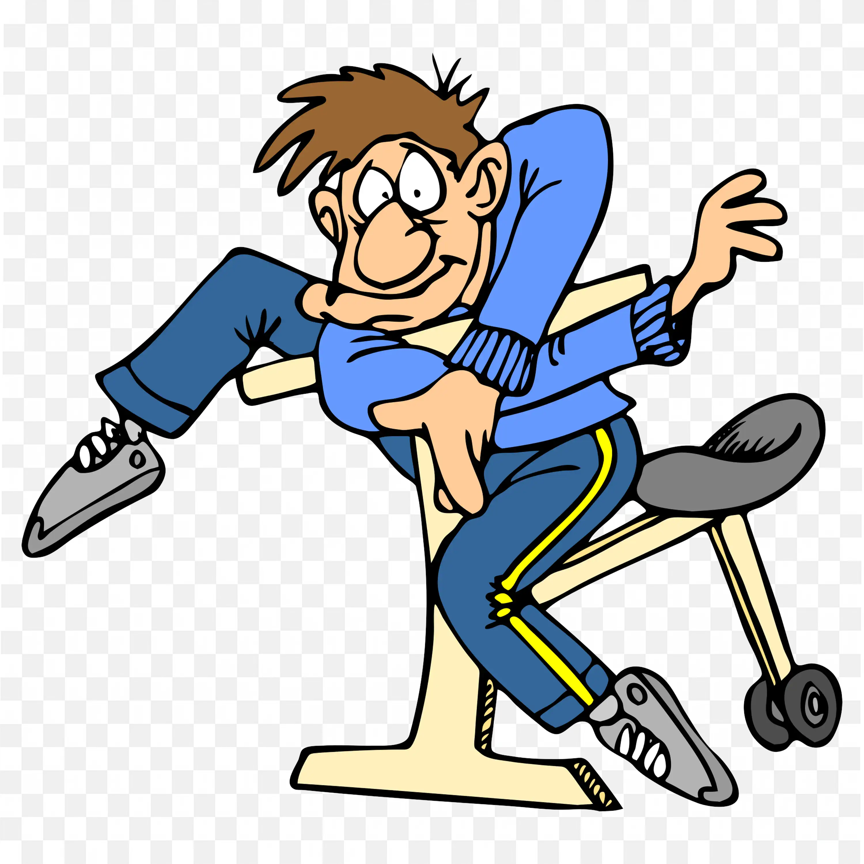 Man Struggling Over a Tricky Cycle with Two Wheels Png