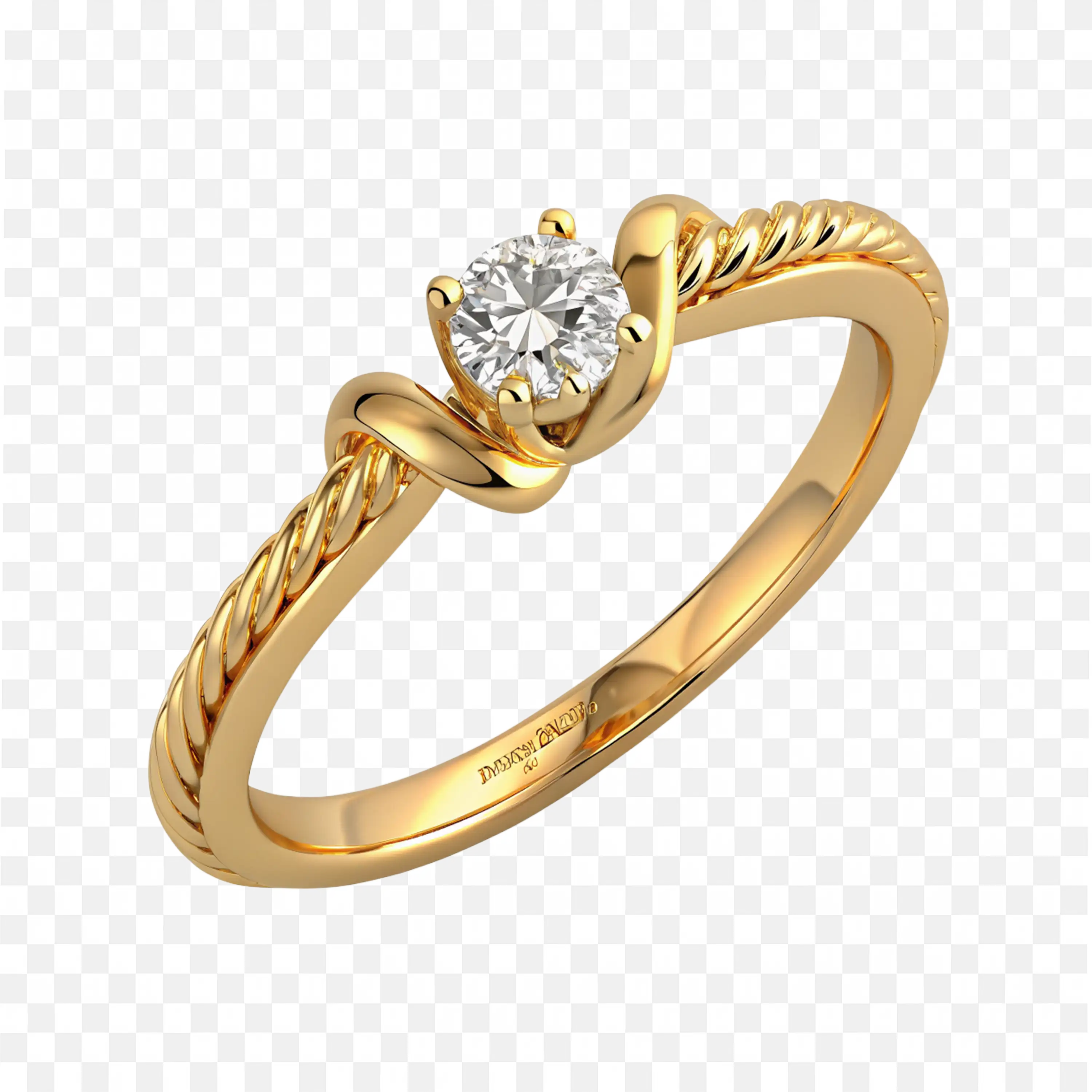 Download the Minimalist Gold Ring with Diamond Center Png Free
