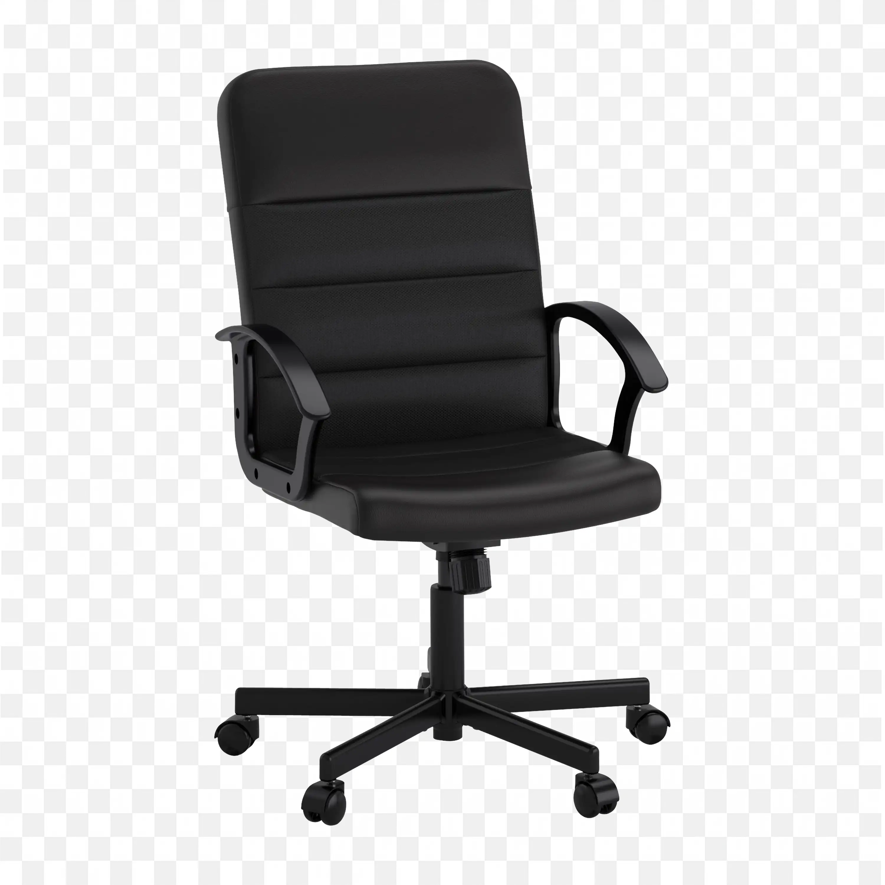 Download the Png of a Modern Black Office Chair on Wheels