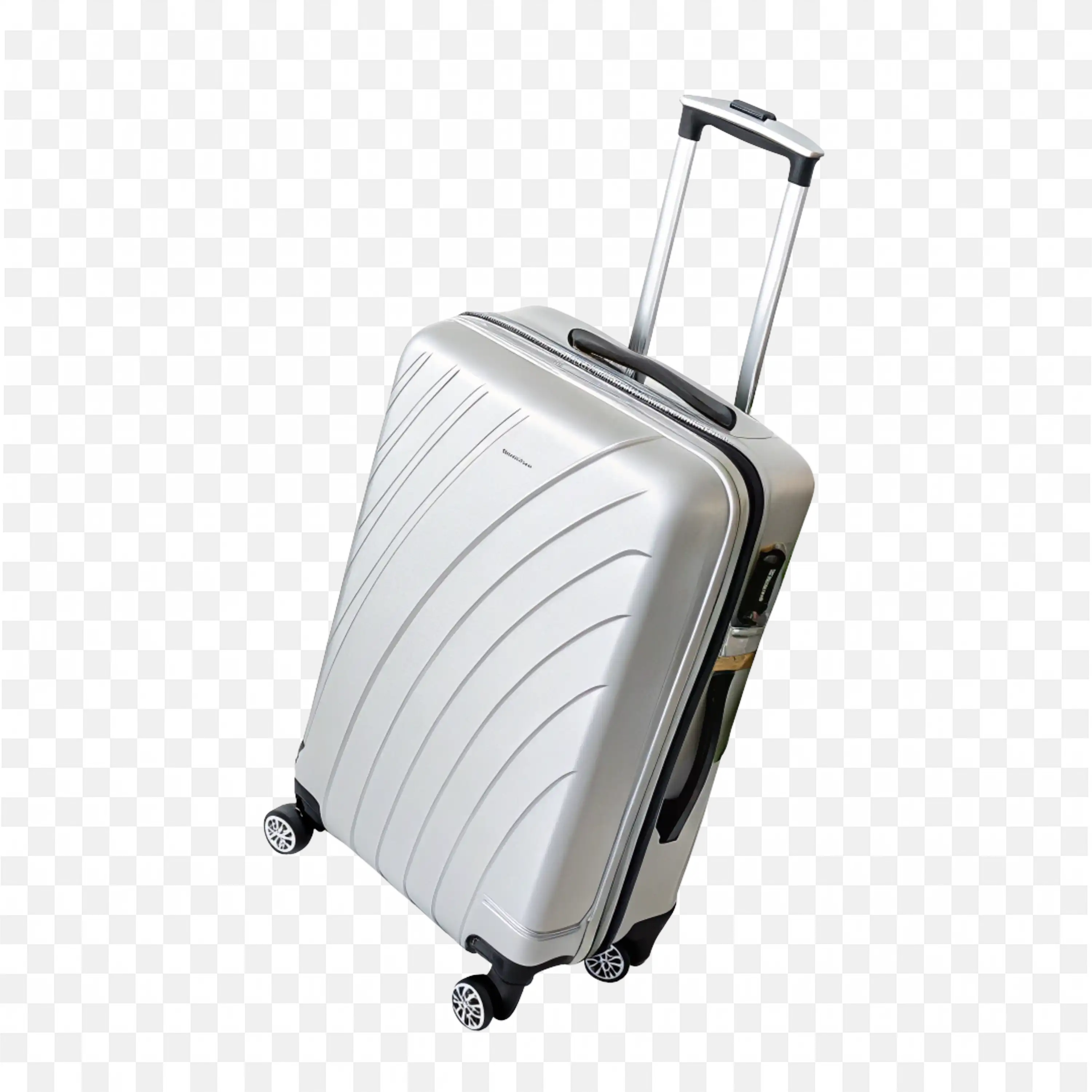 Modern Silver Rolling Travel Suitcase for Travellers Png