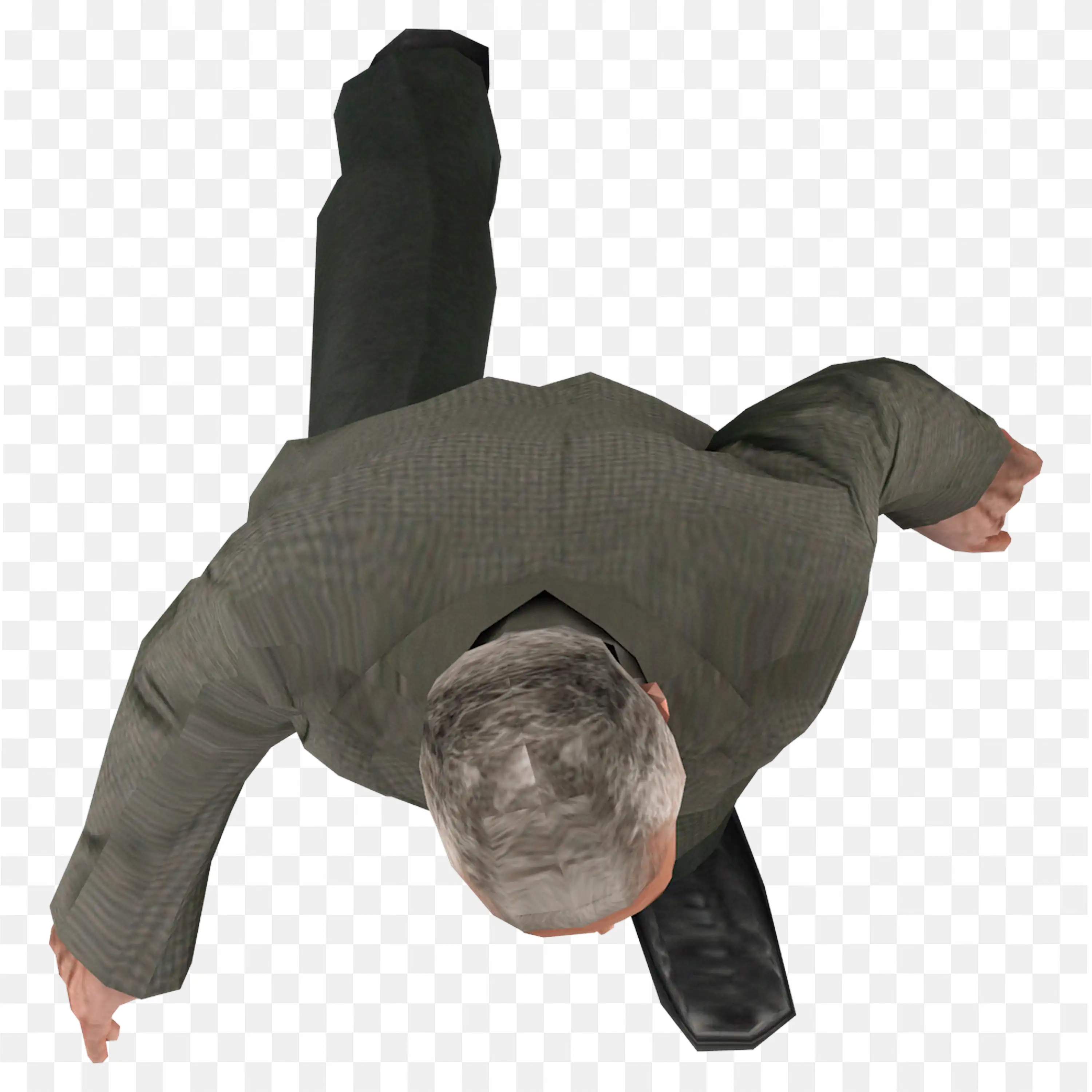 Older Man in a Sweater Walking Forward Top View Png Free