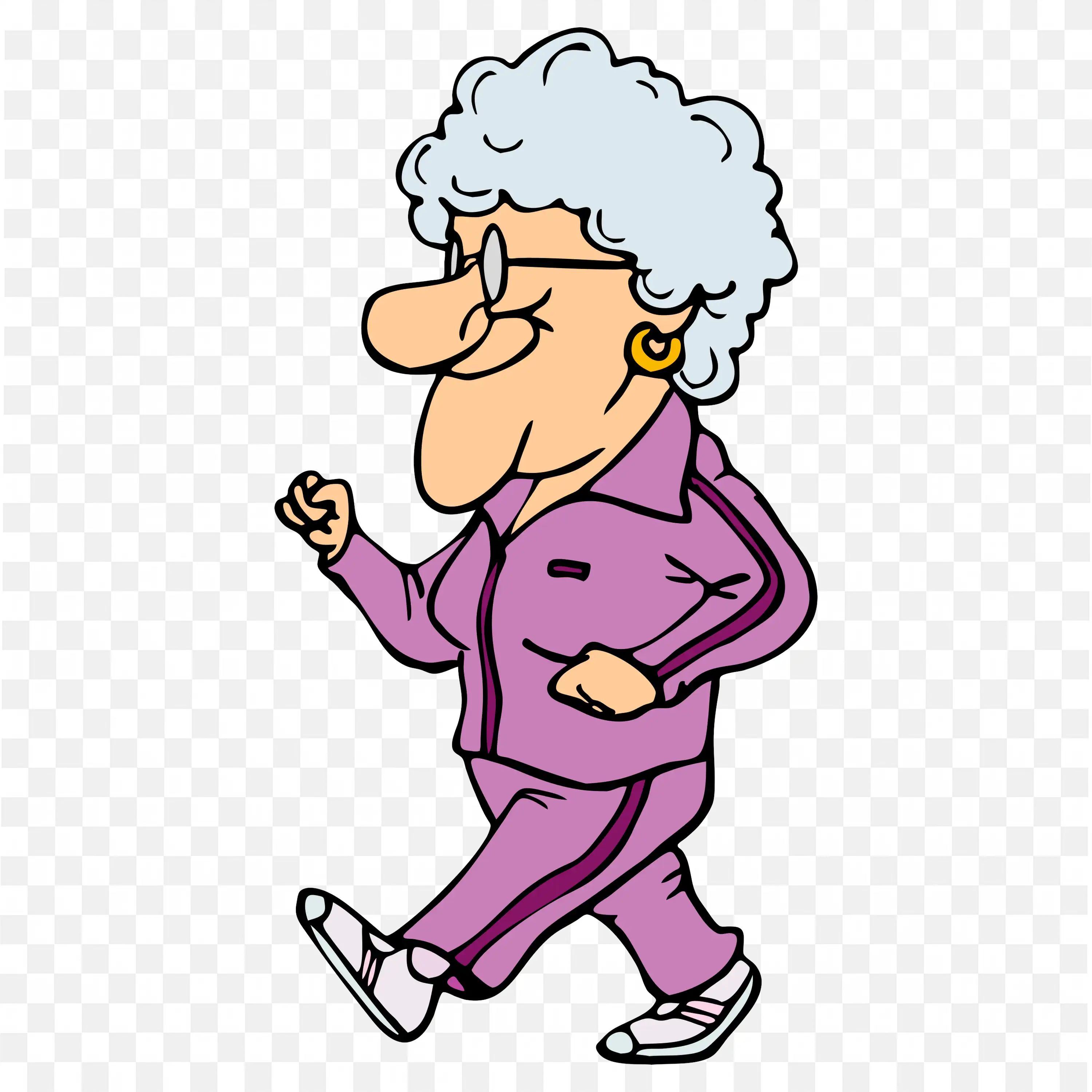 Download Older Woman in Purple Tracksuit Enjoying a Walk