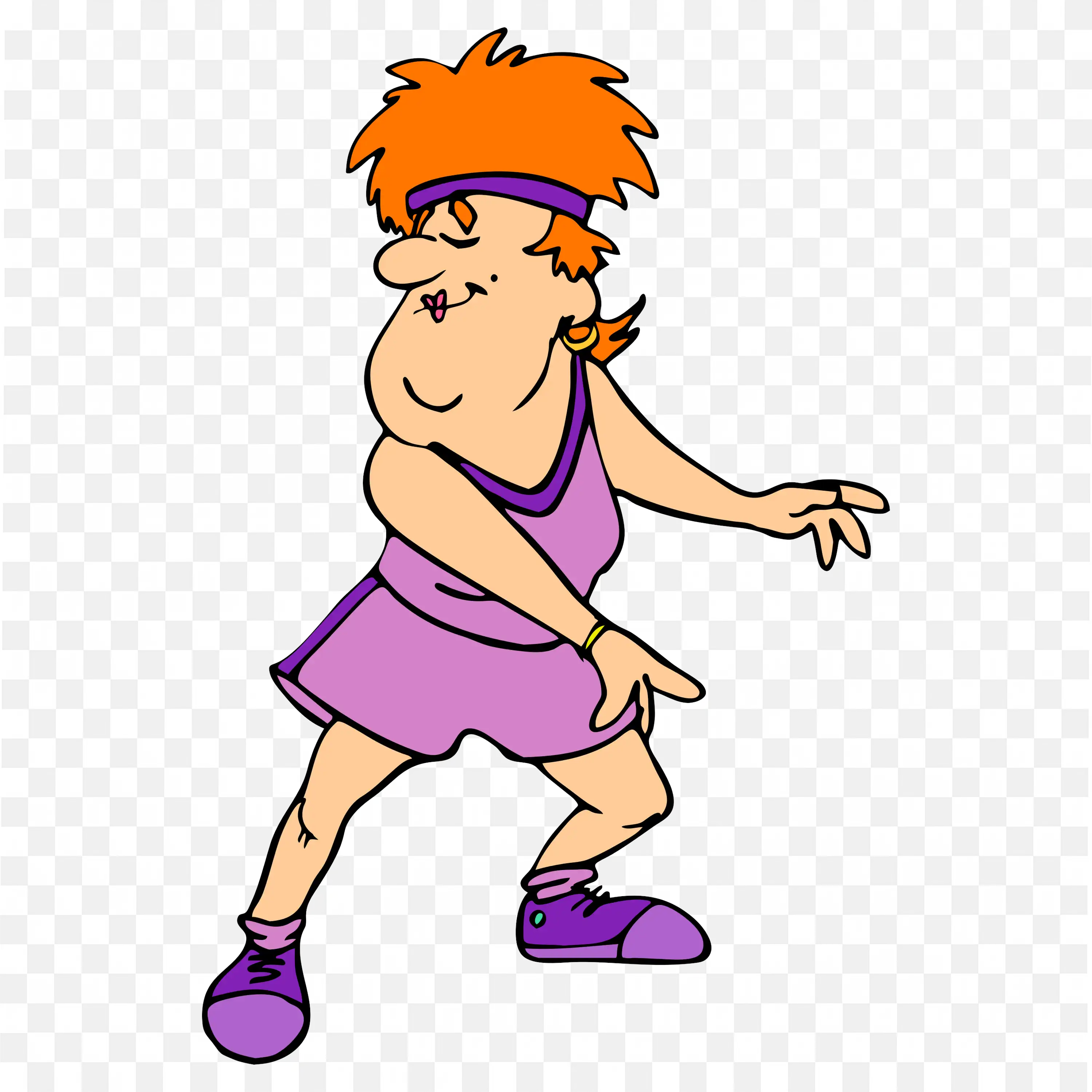 Download Playful Woman Posing in a Purple Dress Png Free