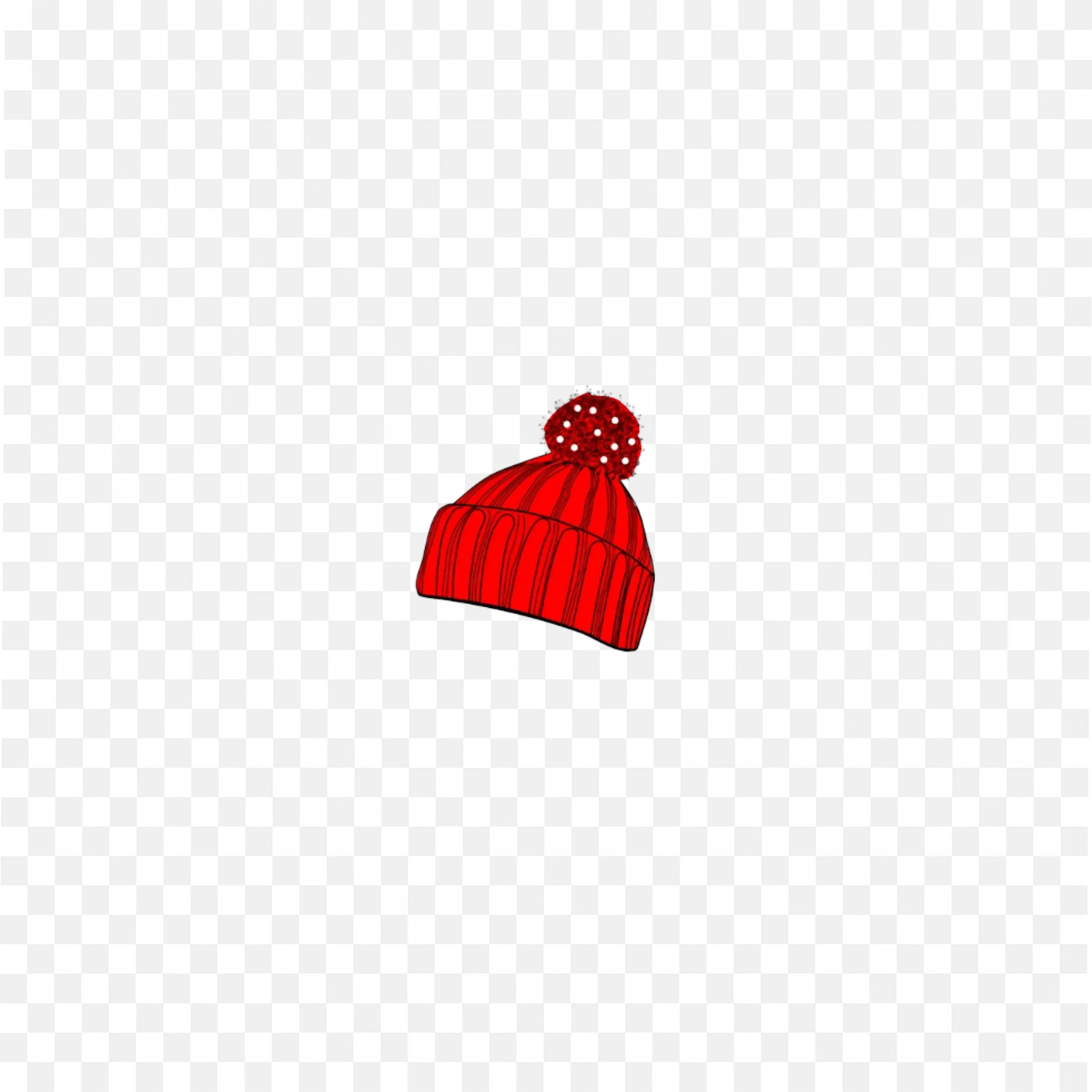 Red Woolen Winter Cap with Pom Pom Clipart Free Png Download