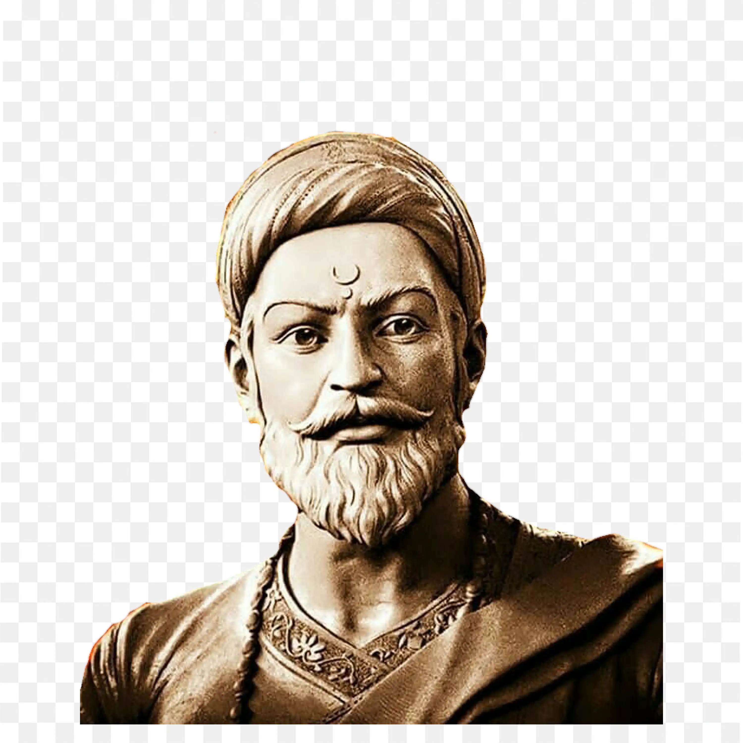 Regal Bronze Statue of Chhatrapati Shivaji Maharaj Png