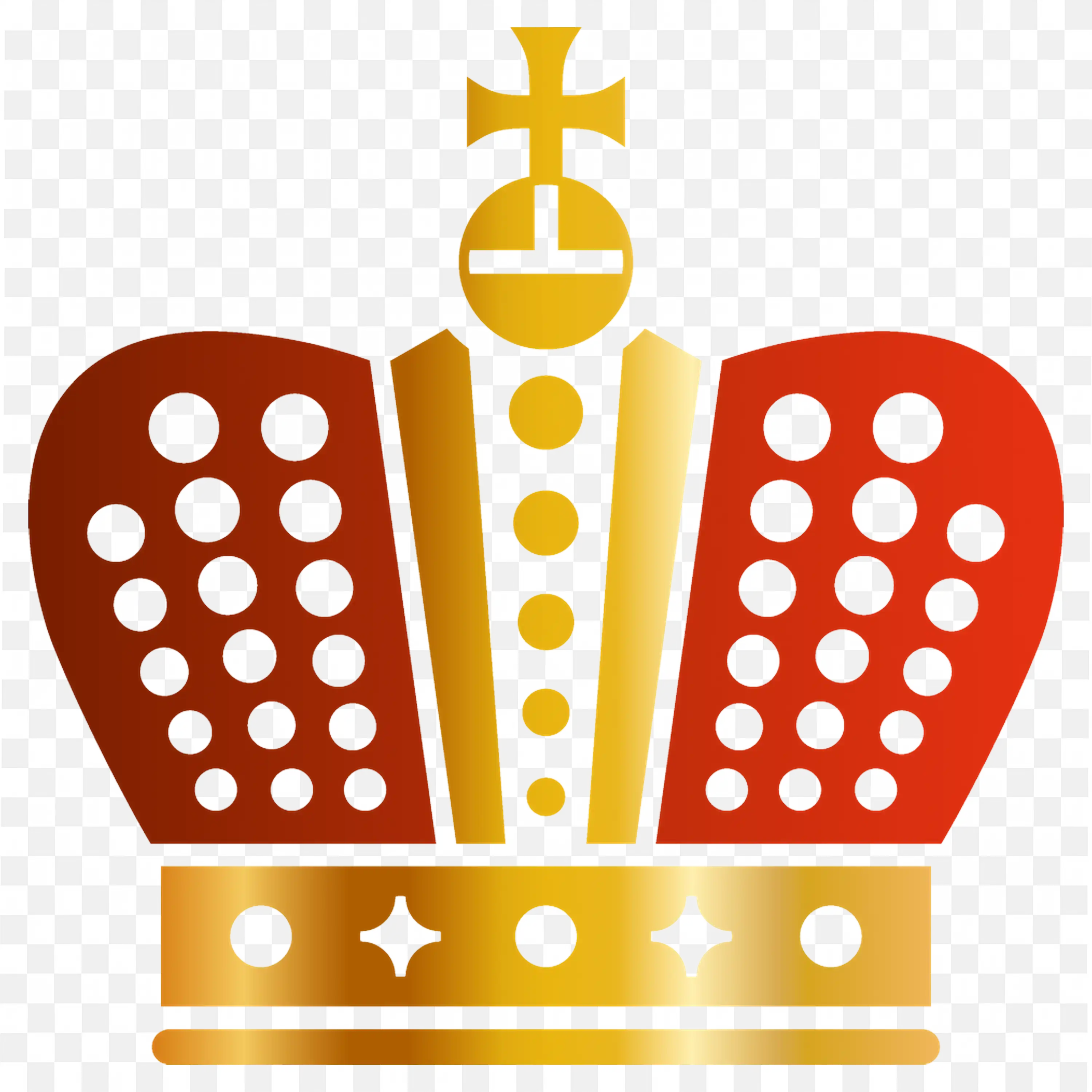 Royal Crown Icon in Red and Gold for Fashion Needs Png