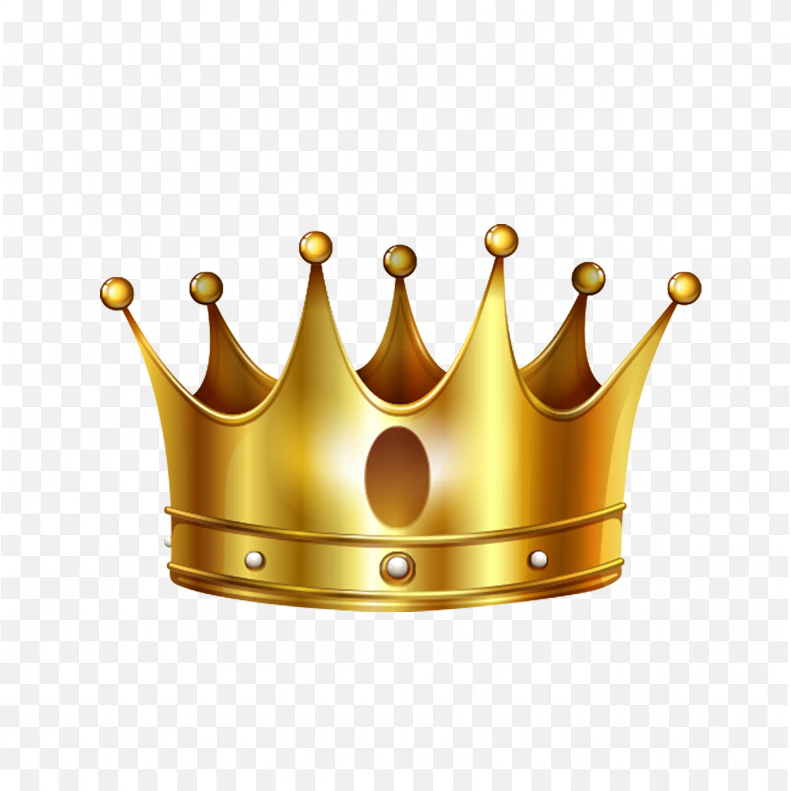 Royal Gold Crown with Round Edges Free Png Image Download