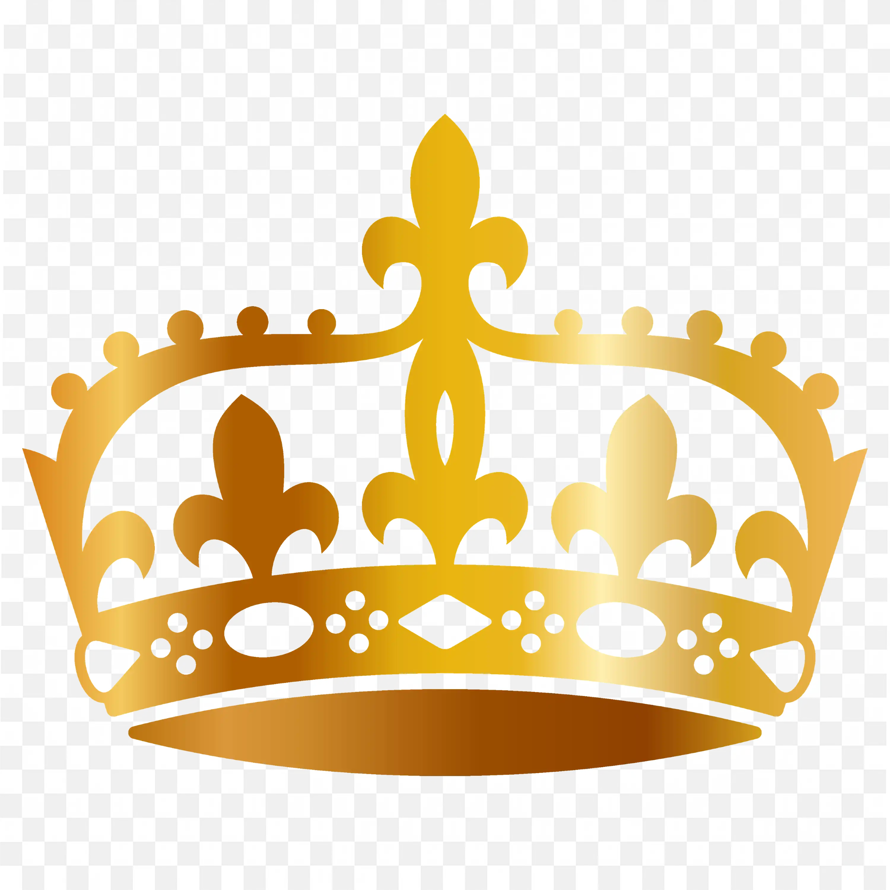 Royal Golden Colour Crown with Lily Flower Symbol Png