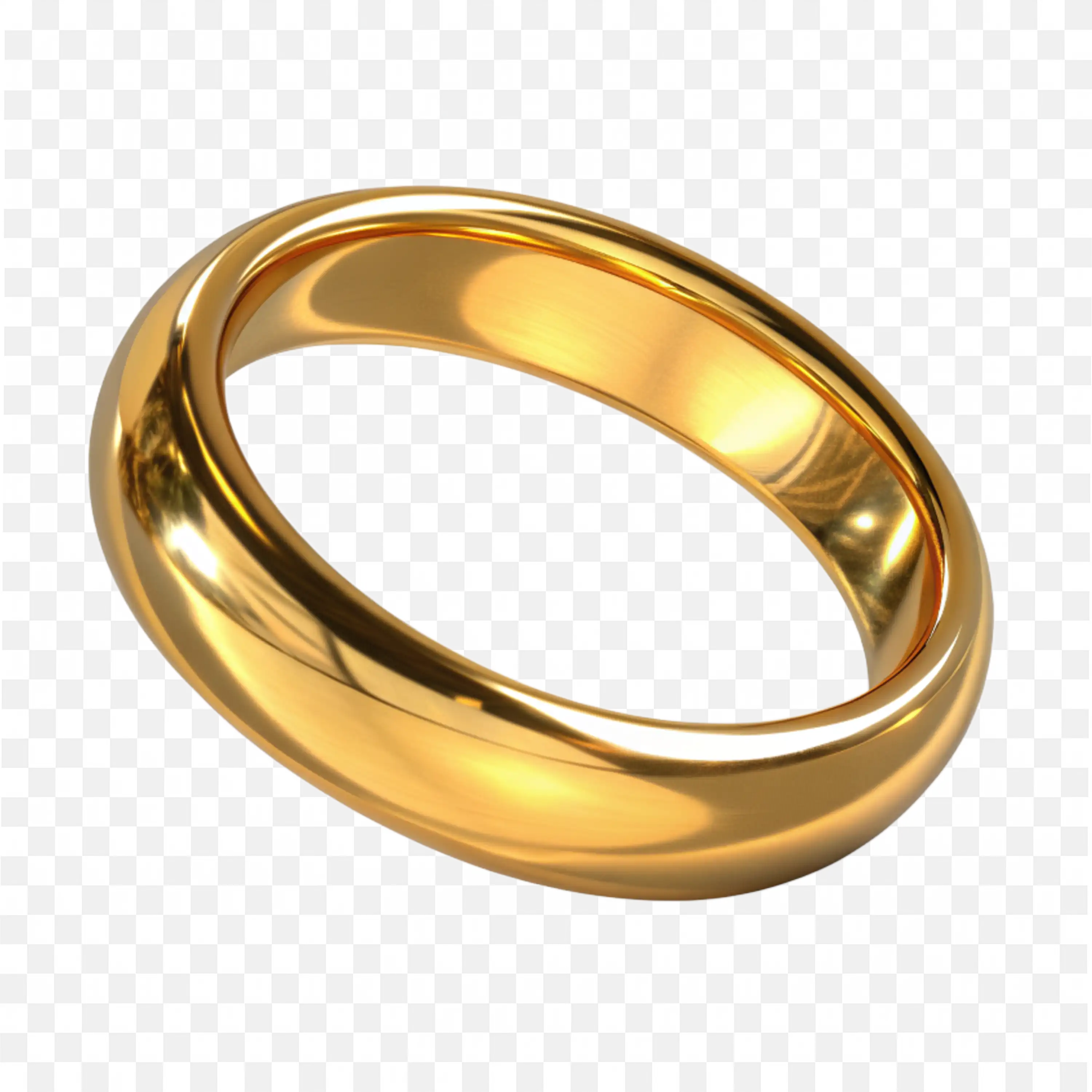 Shiny Plain Gold Ring for Men and Women Free Png Download