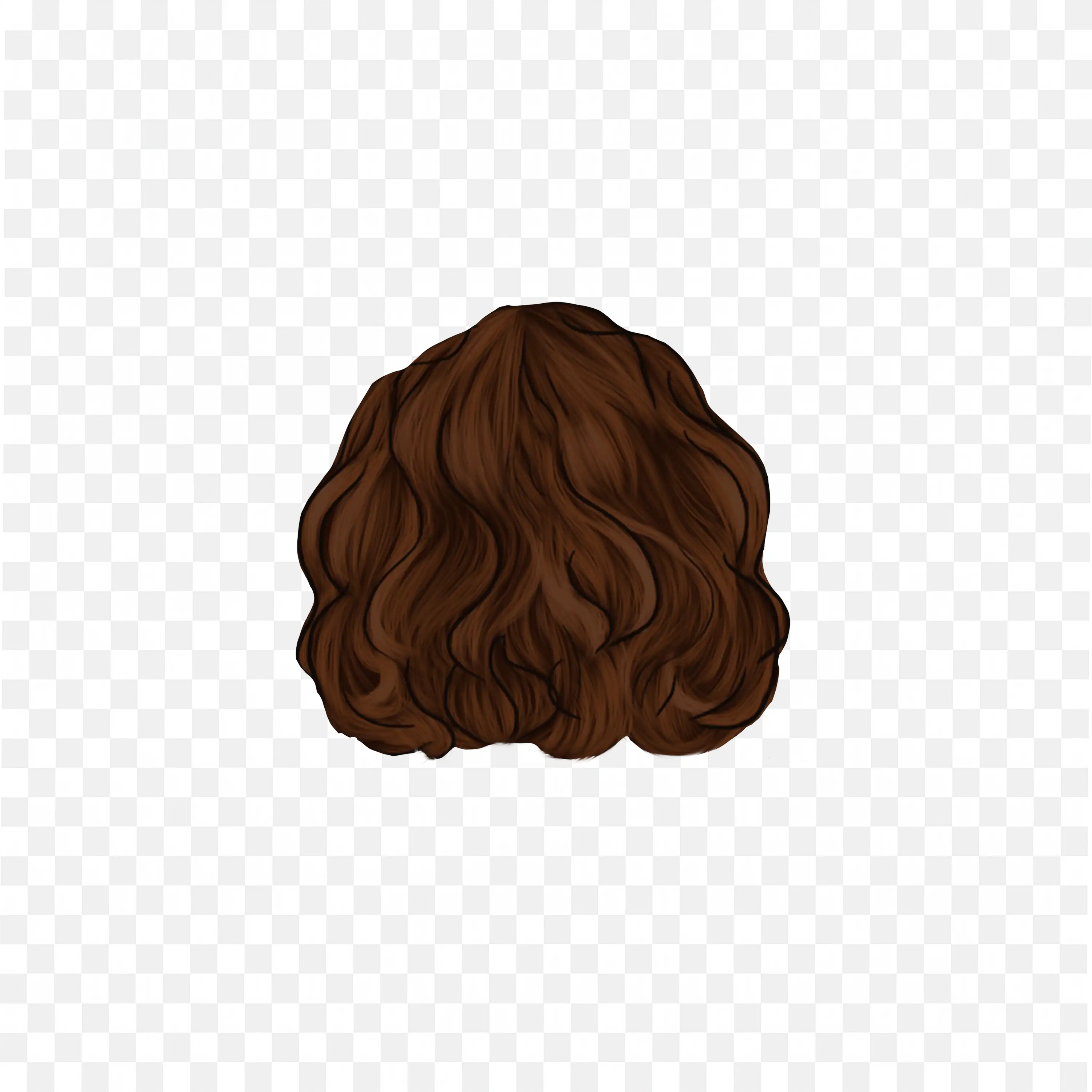 Short Curly Brown Bob Hairstyle from Back View Png Free