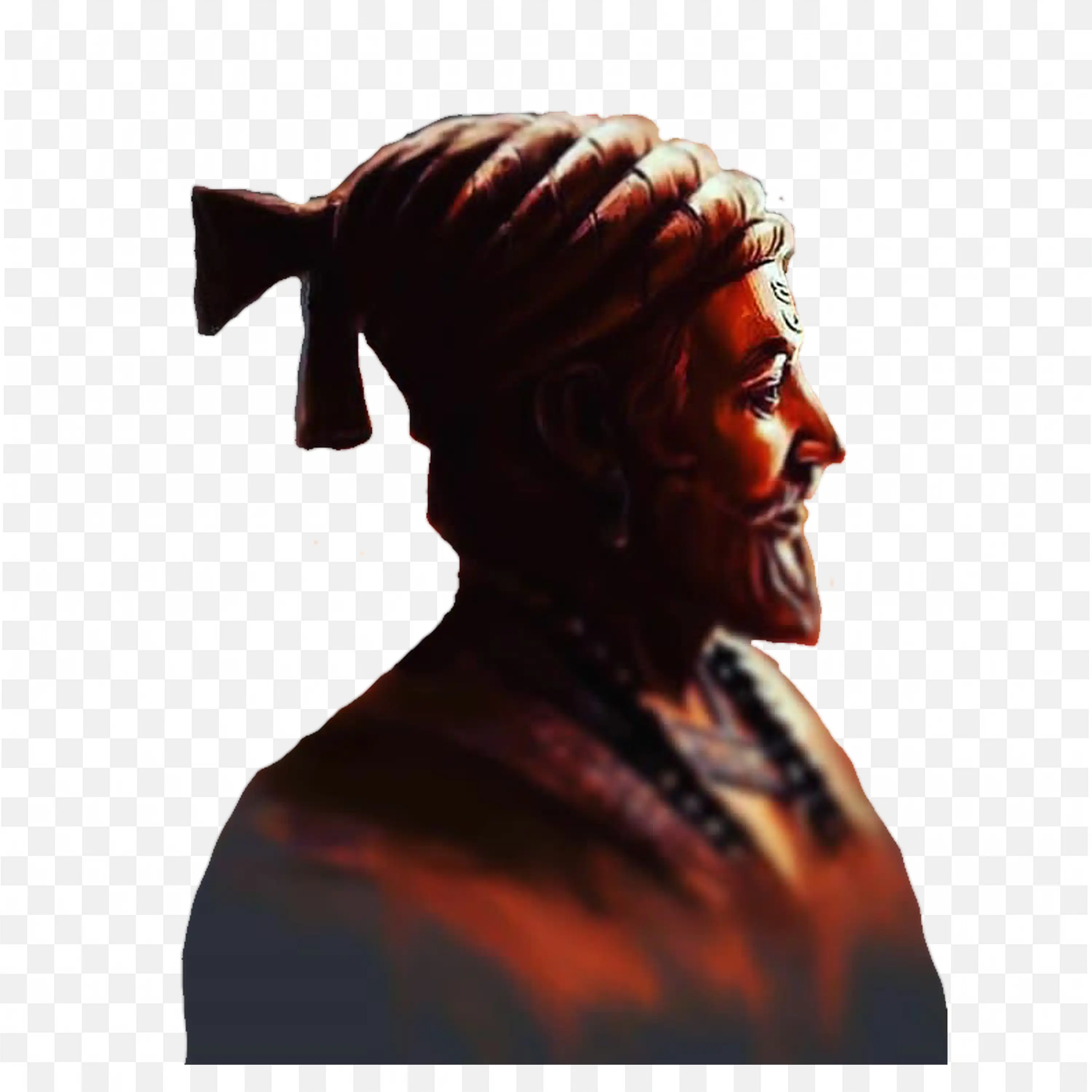 Side Profile of Shivaji Maharaj Wearing Traditional Turban