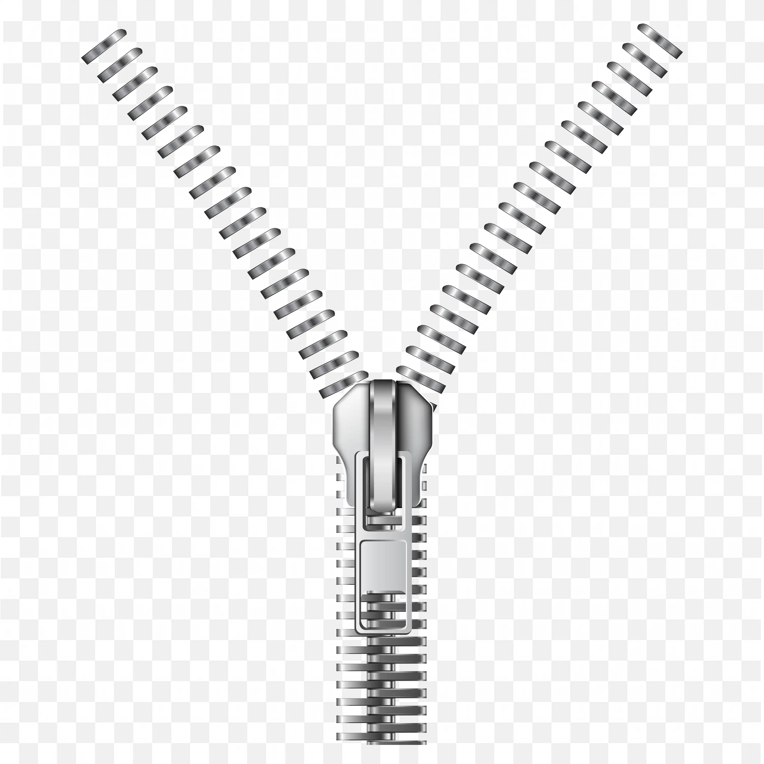 Download the Silver Zipper Partially Closed Png for Free