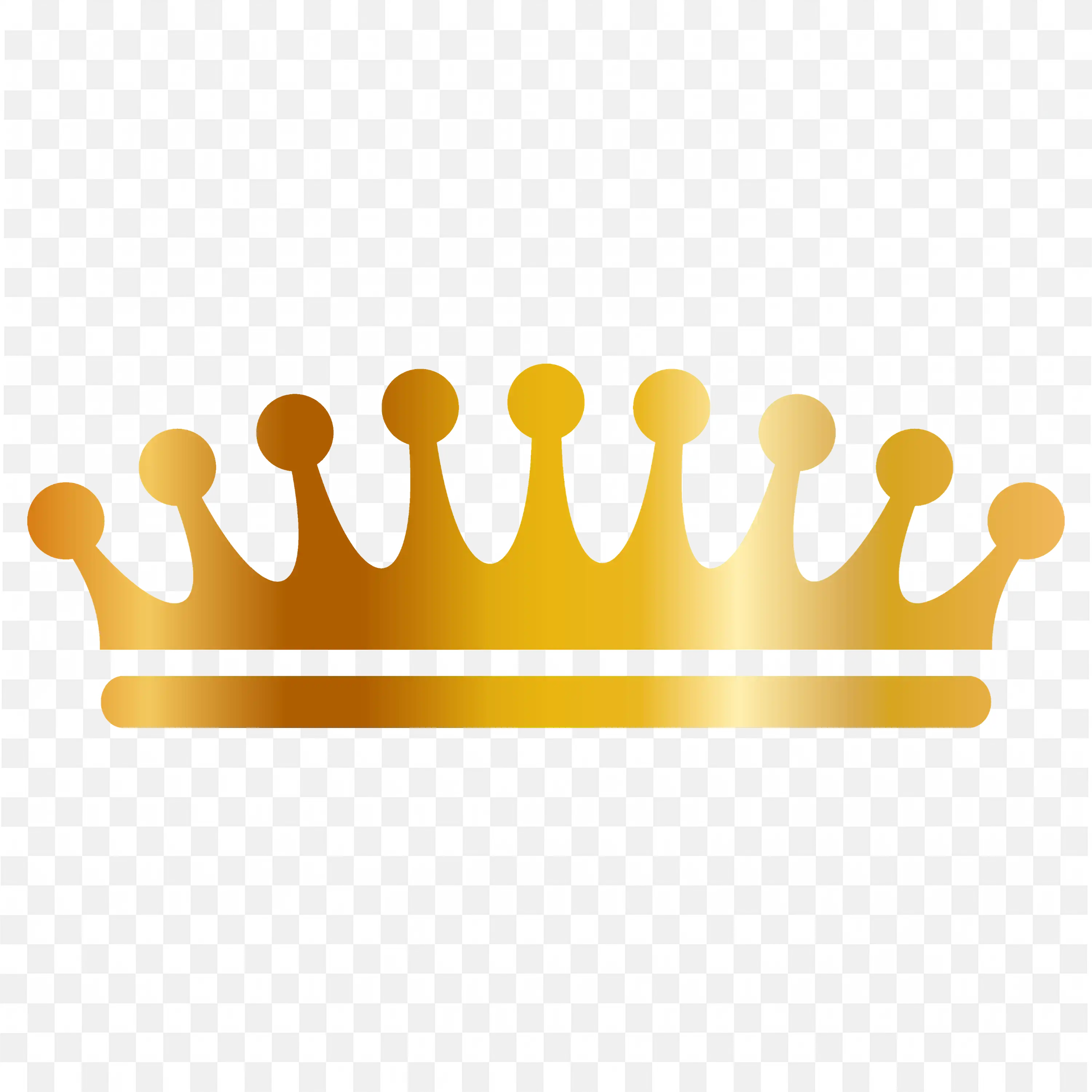 Simple Golden Royal Crown with Rounded Tips Pattern Png